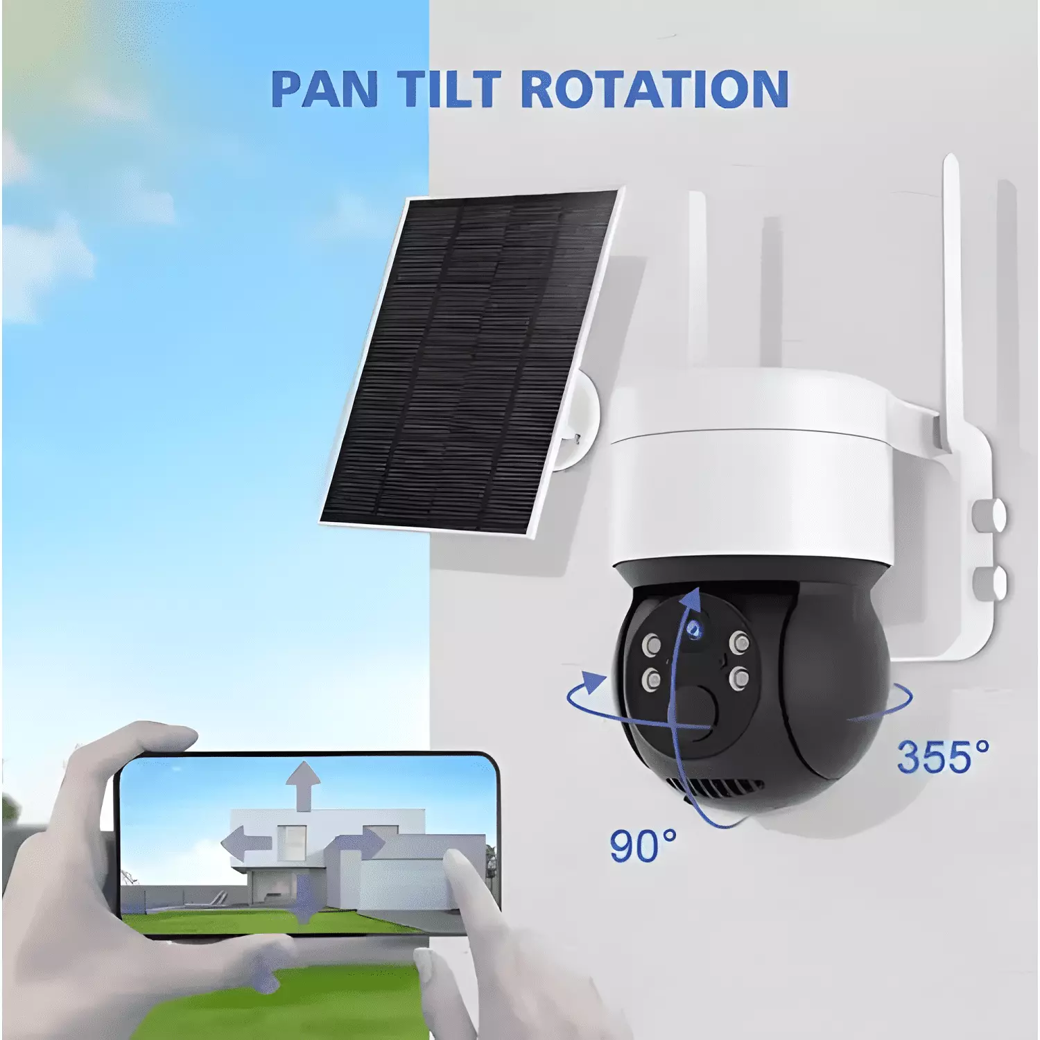 Cámara Solar para Exteriores Ip 1080 Inalámbrica 360 Blanco-4