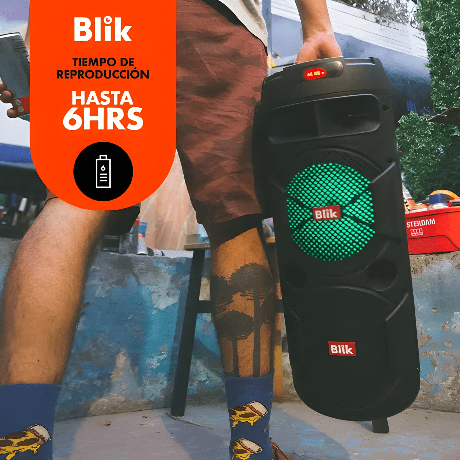 Parlante bluetooth karaoke micrófono screamer3 potencia #9-2