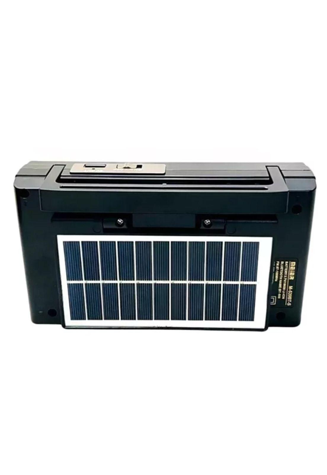 Radio vintage estilo antiguo, panel solar + luz + aux + USB, marrón-2