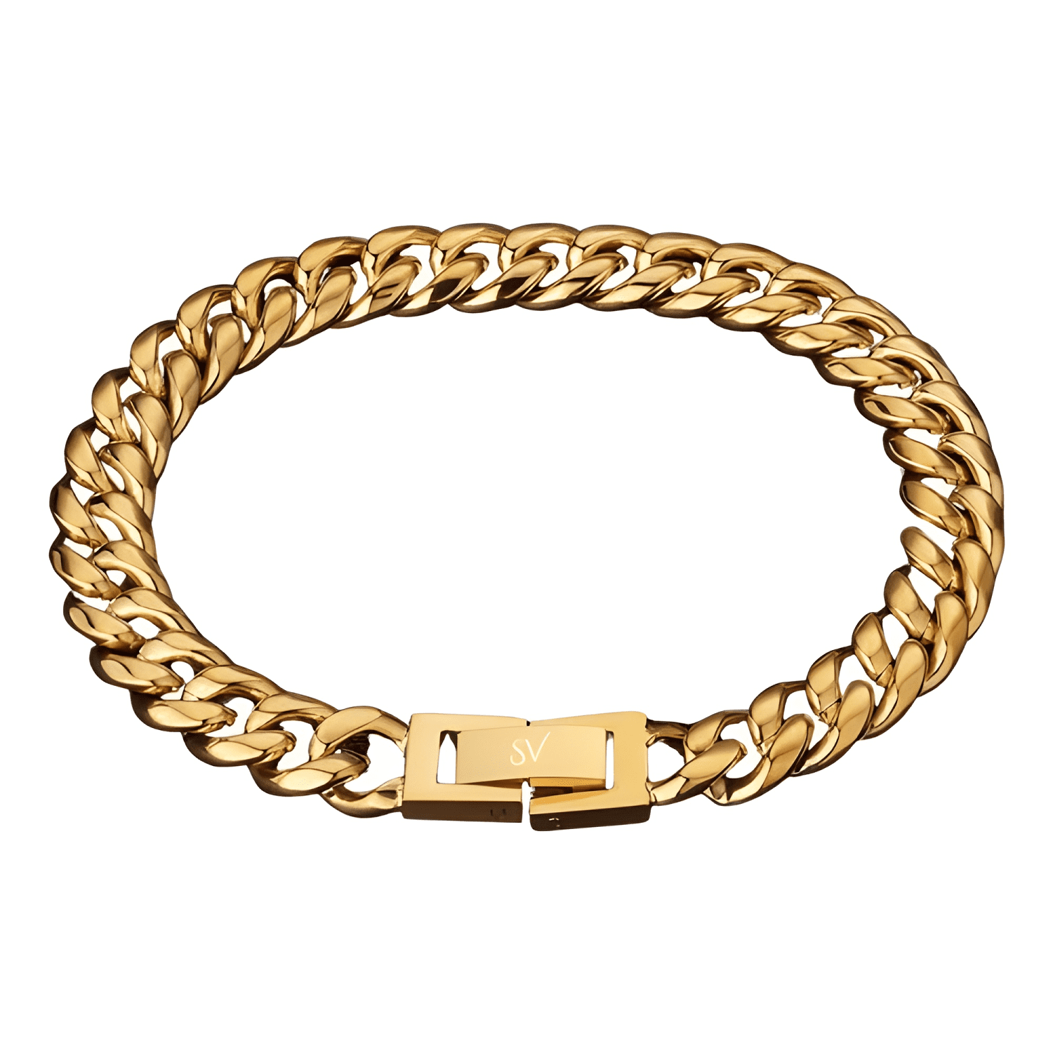Pulsera cuban oro 8mm largo 20 CM-0