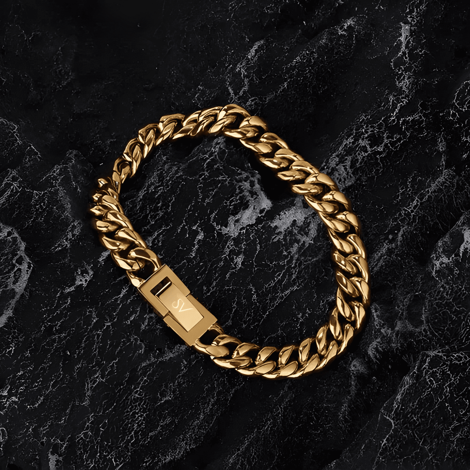 Pulsera cuban oro 8mm largo 20 CM-4