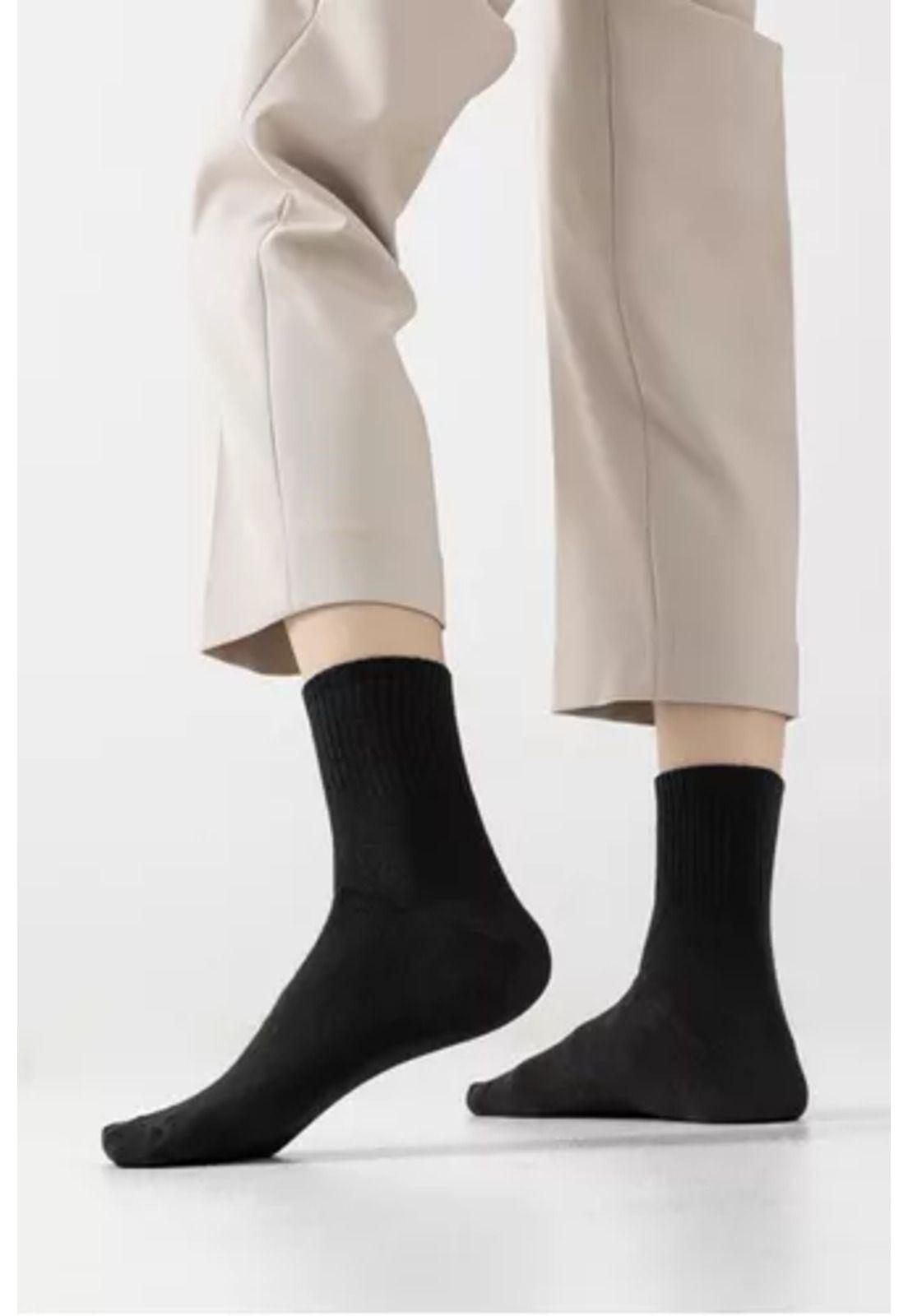 Pack de 12 calcetines largos de bambú para hombre, lisos, deportivos, multicolor-2