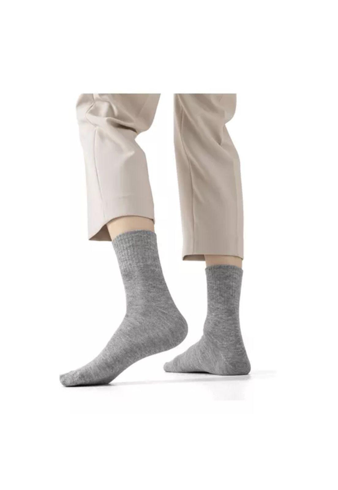 Pack de 12 calcetines largos de bambú para hombre, lisos, deportivos, multicolor-5