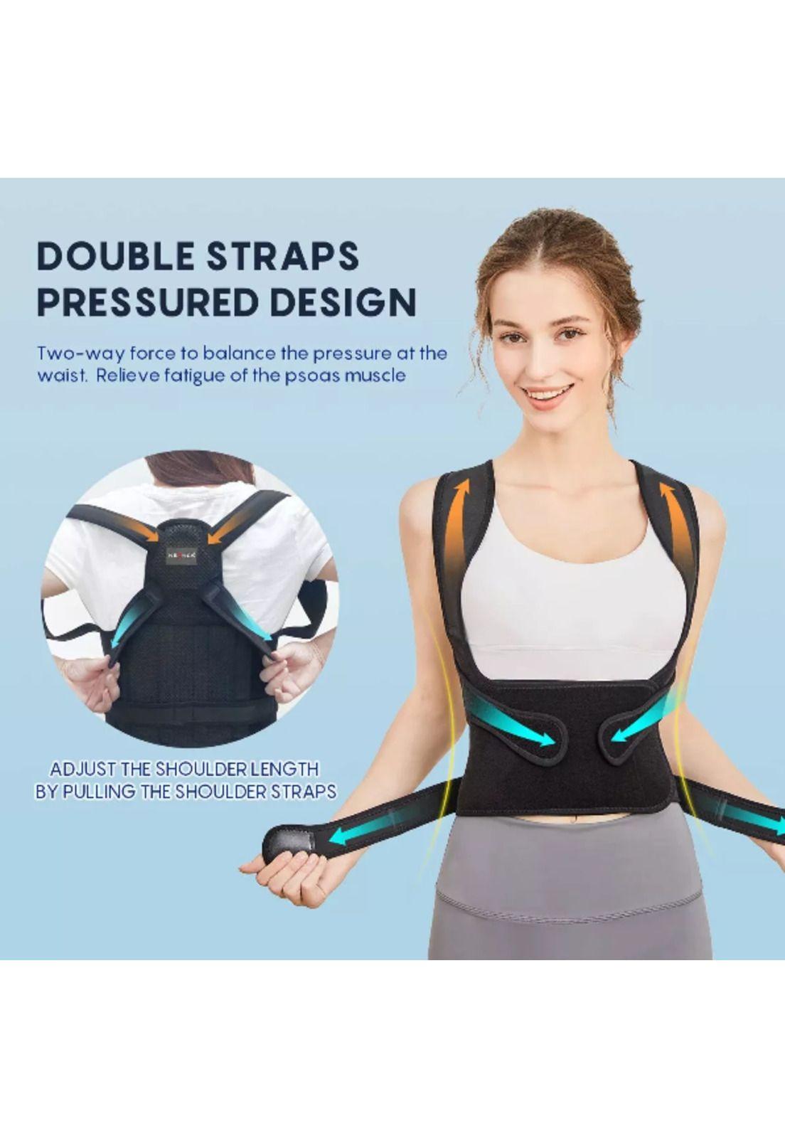 Corrector de Postura Espalda Ajustable para Hombre y Mujer Negro-2