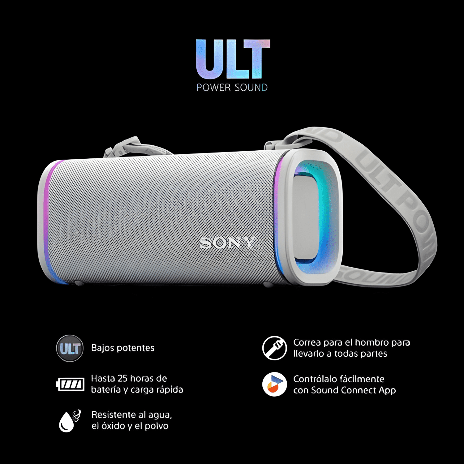 Parlante portátil bluetooth 5 Blanco-3