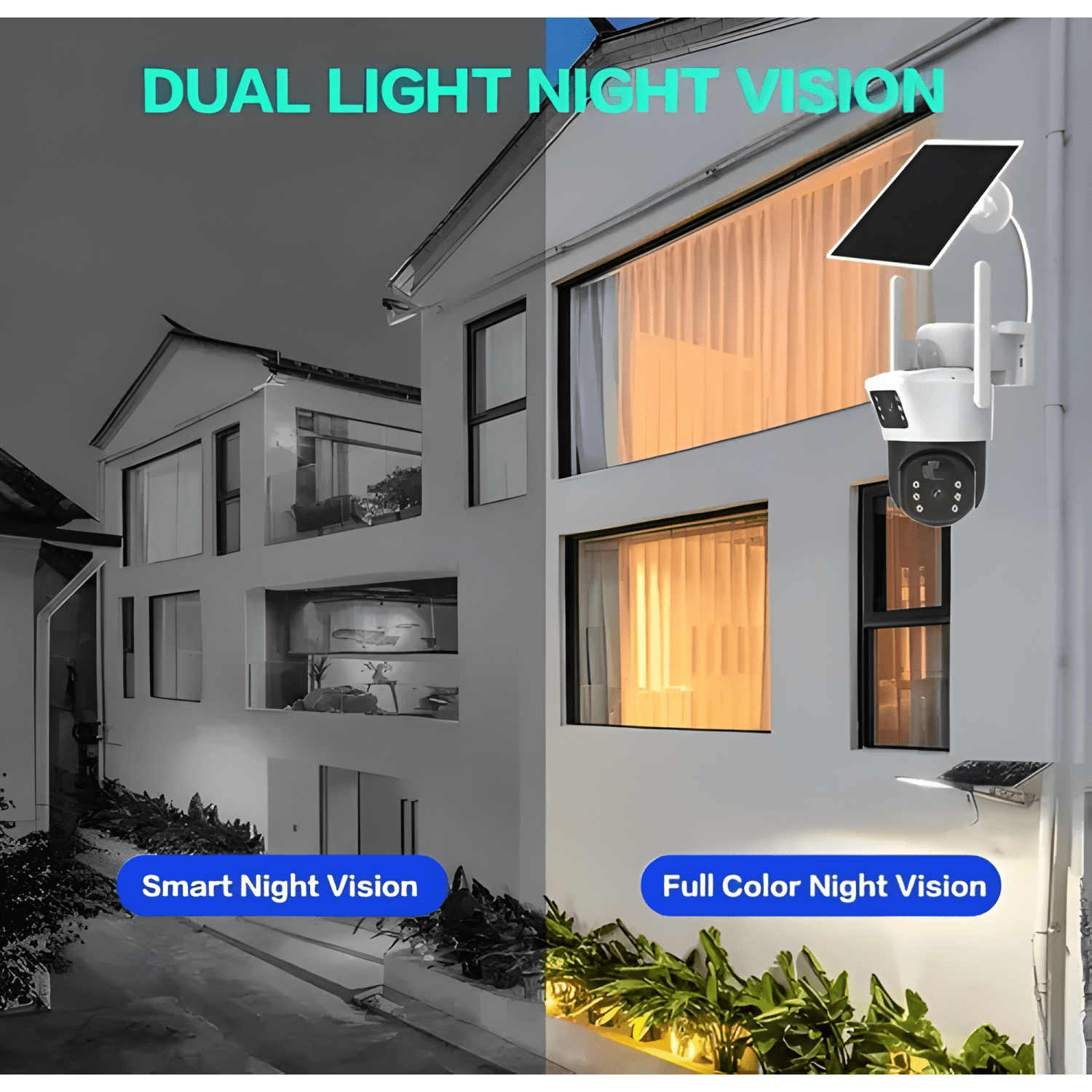 Camara Doble Solar Seguridad Wifi Exterior Hd 1080p Nocturna-2