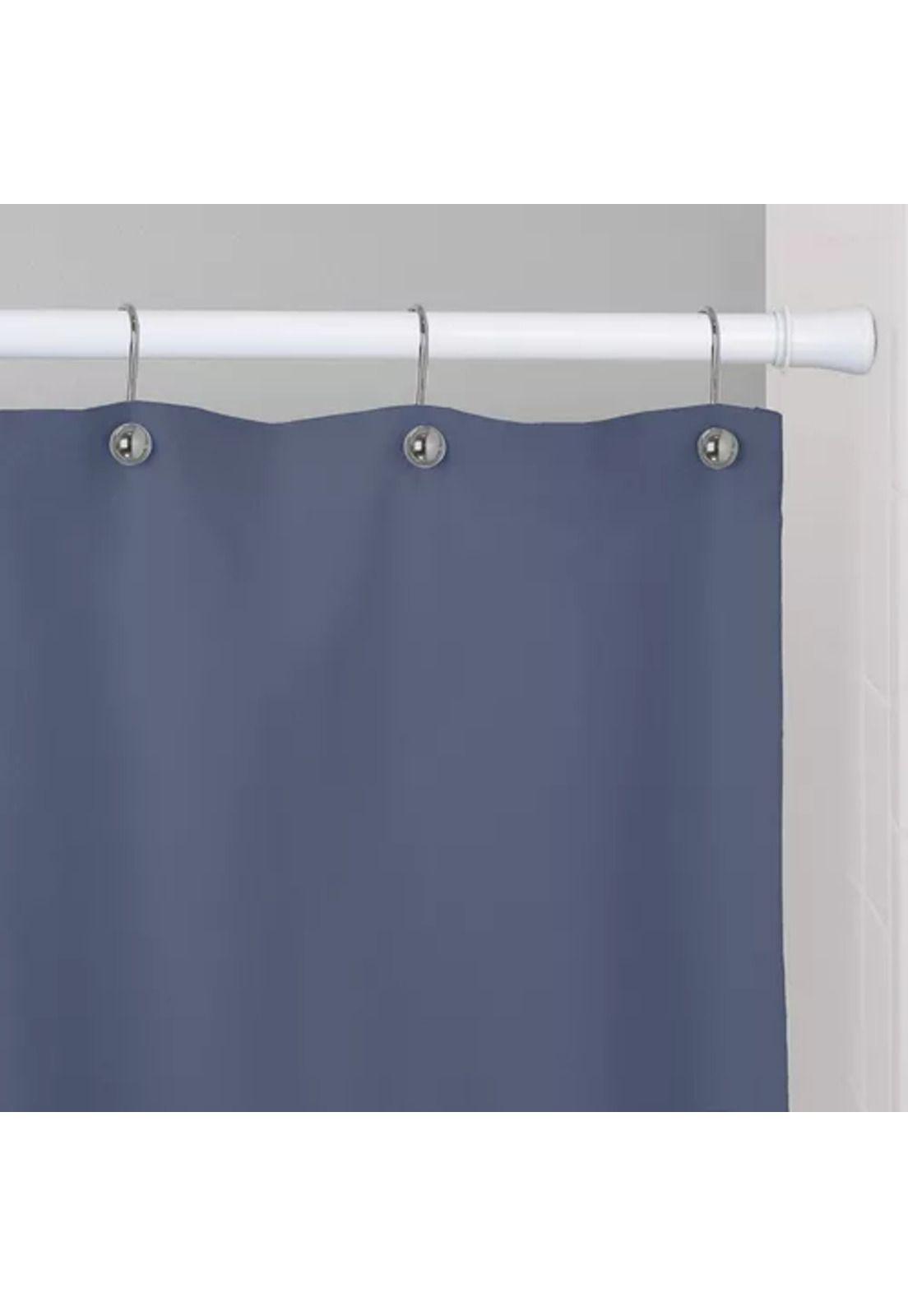 Barra extensible para cortina de ducha, 110-200 cm, acero cromado, color blanco-2
