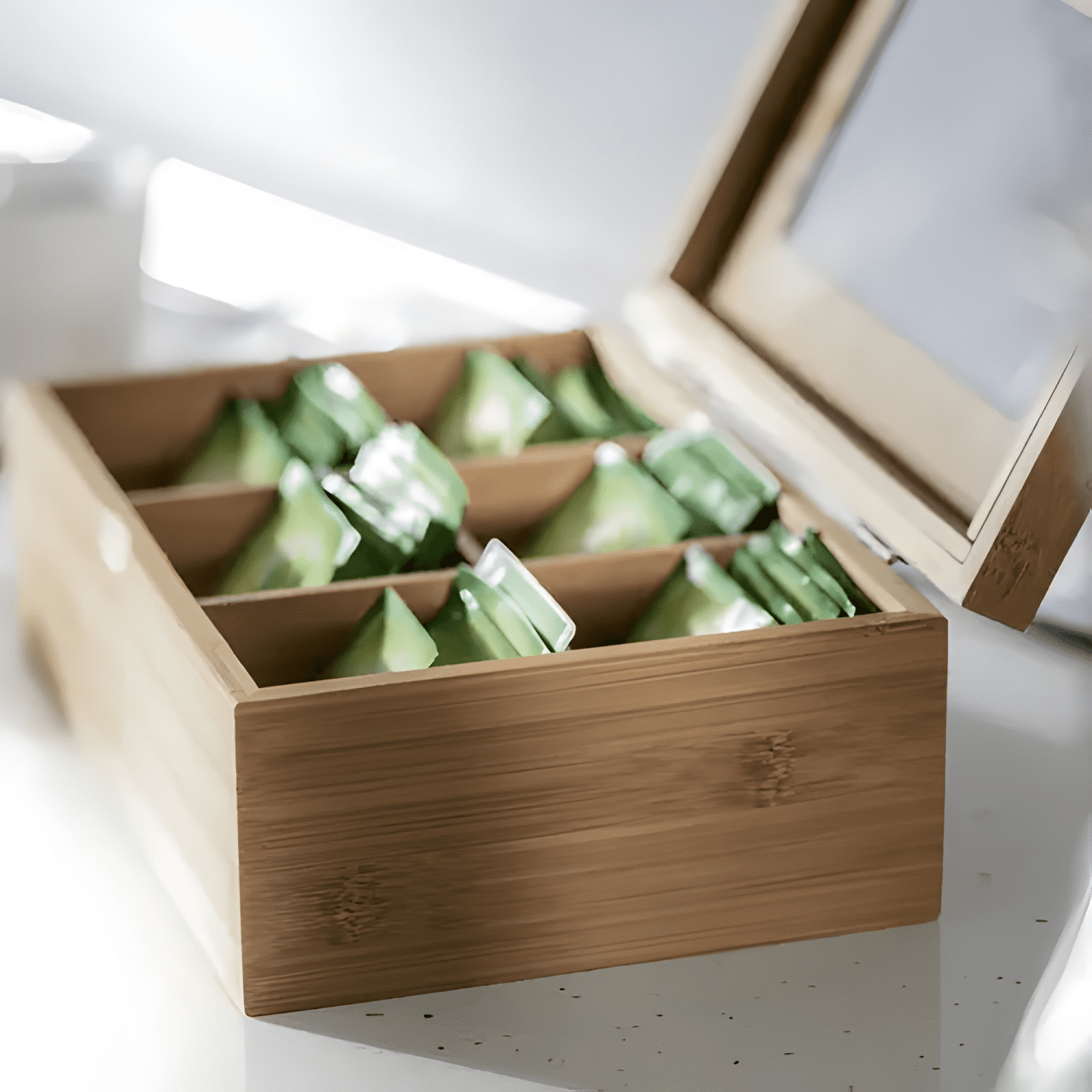 Caja porta té bambú 6 divisiones Afj-1