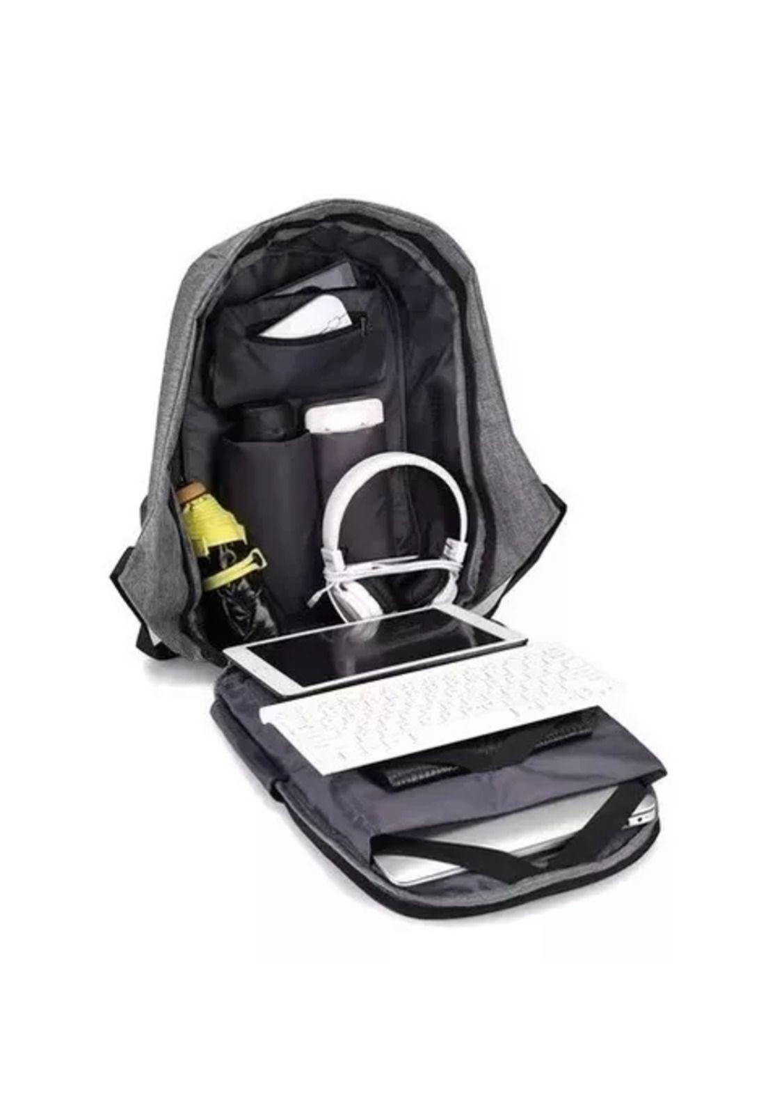 Mochila antirrobo con seguridad ajustable acolchada negra-4