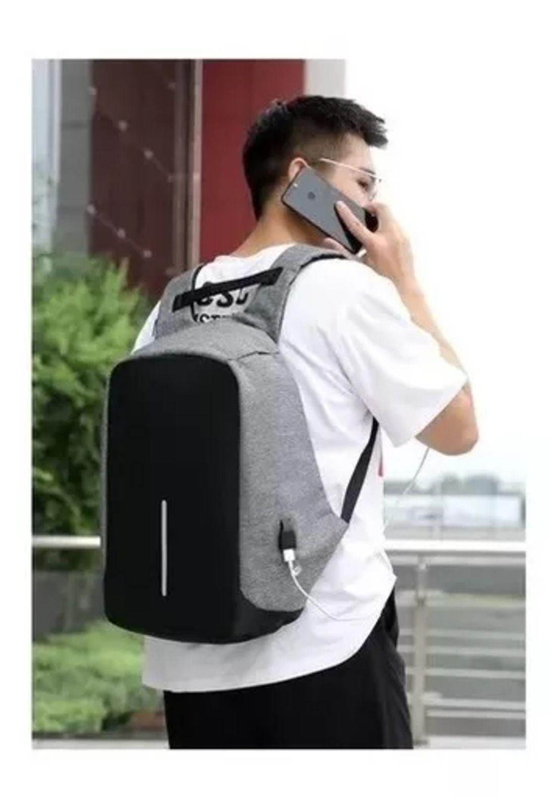 Mochila antirrobo con seguridad ajustable acolchada negra-5