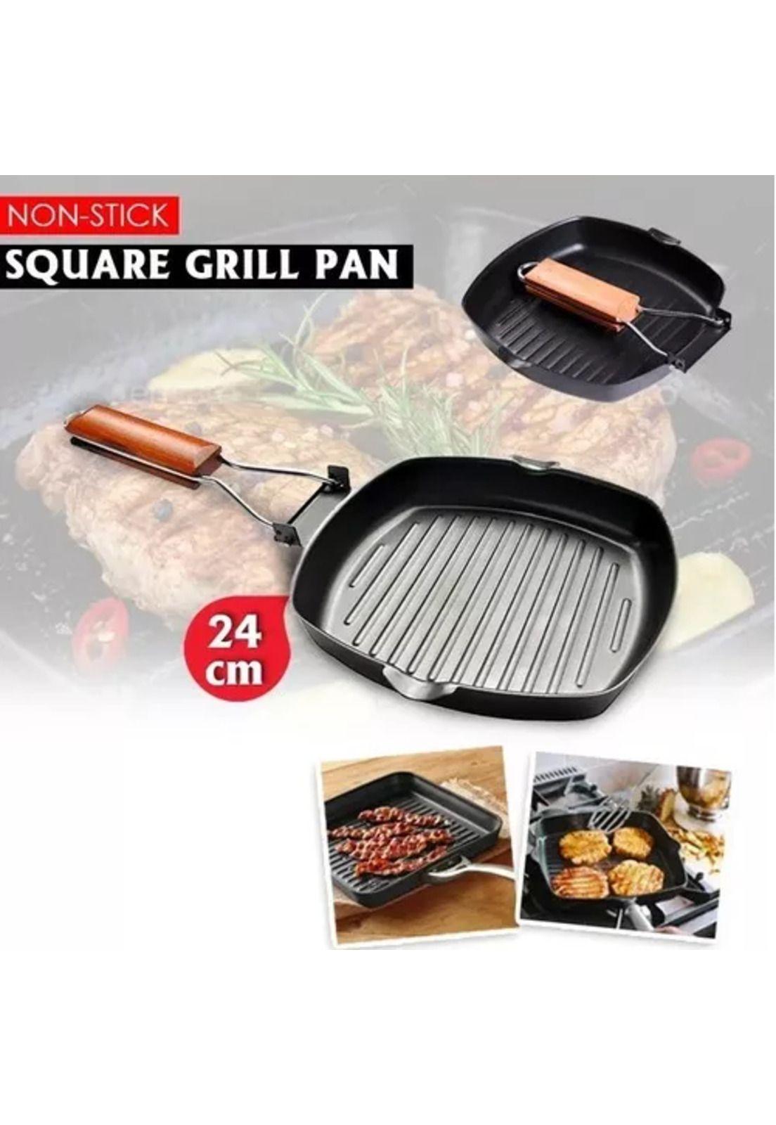 Sartén antiadherente cuadrado para parrilla, plancha grill, 20 cm-3