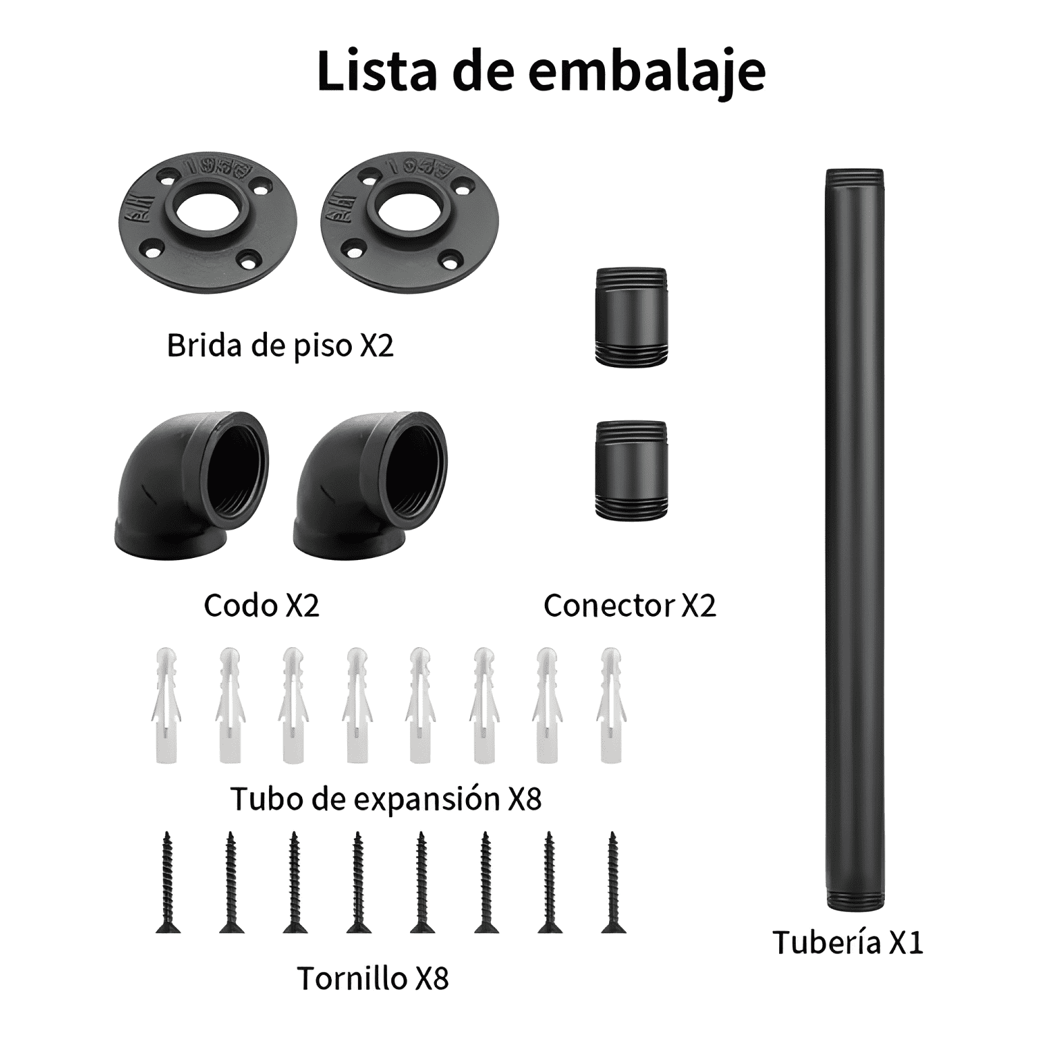 Pasamanos de tubo escaleras 1 m con soportes, plata #2-3