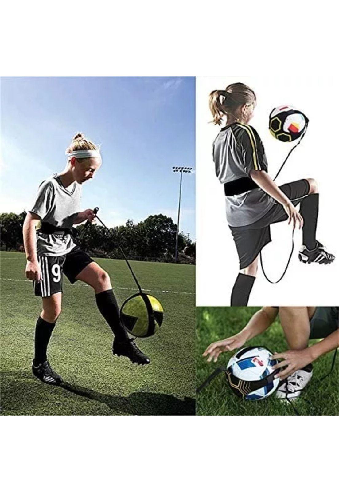 Cinturón entrenamiento fútbol kick training niños adultos negro-3