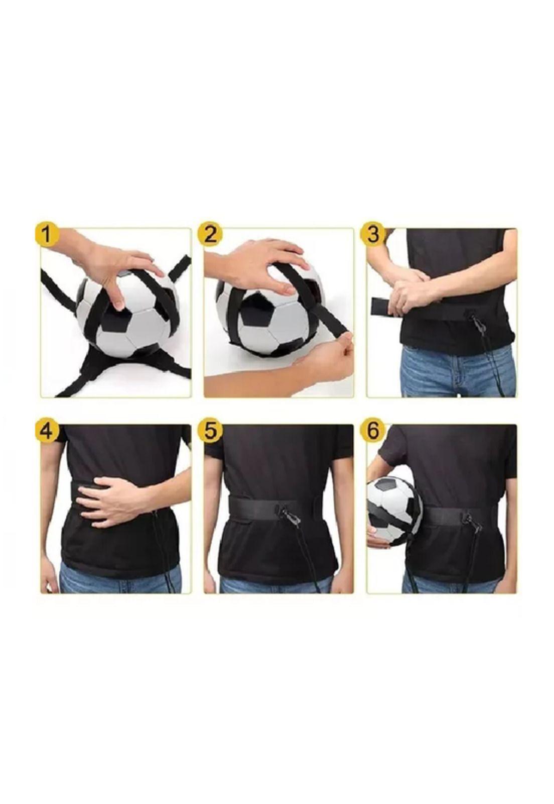Cinturón entrenamiento fútbol kick training niños adultos negro-6