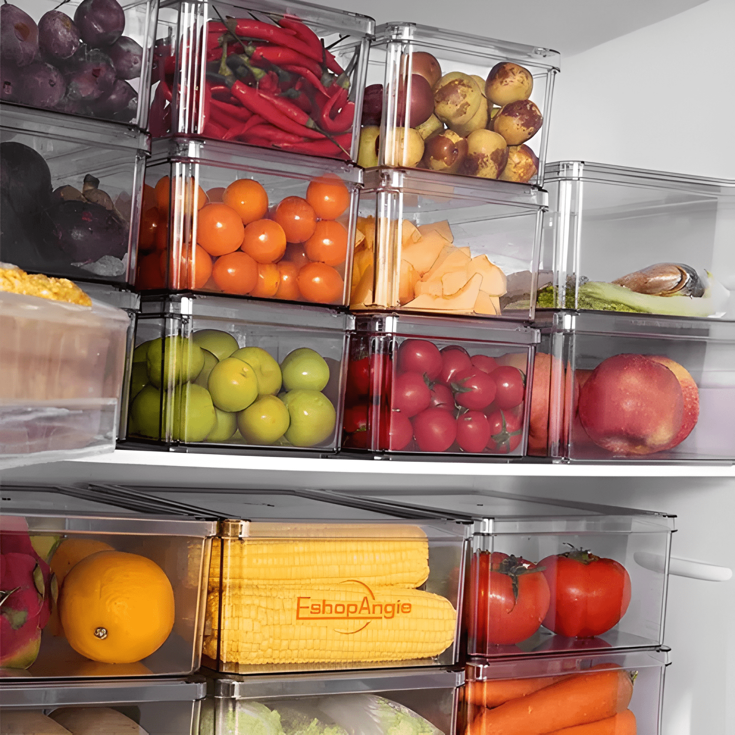 Organizador refrigerador 7 contenedores, transparente-4