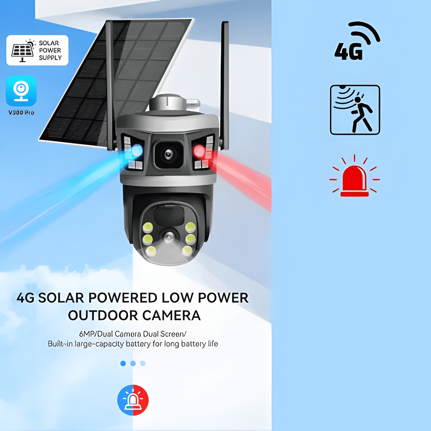 Cámara Solar 4g Exterior Doble Lente Bajo Consumo-2