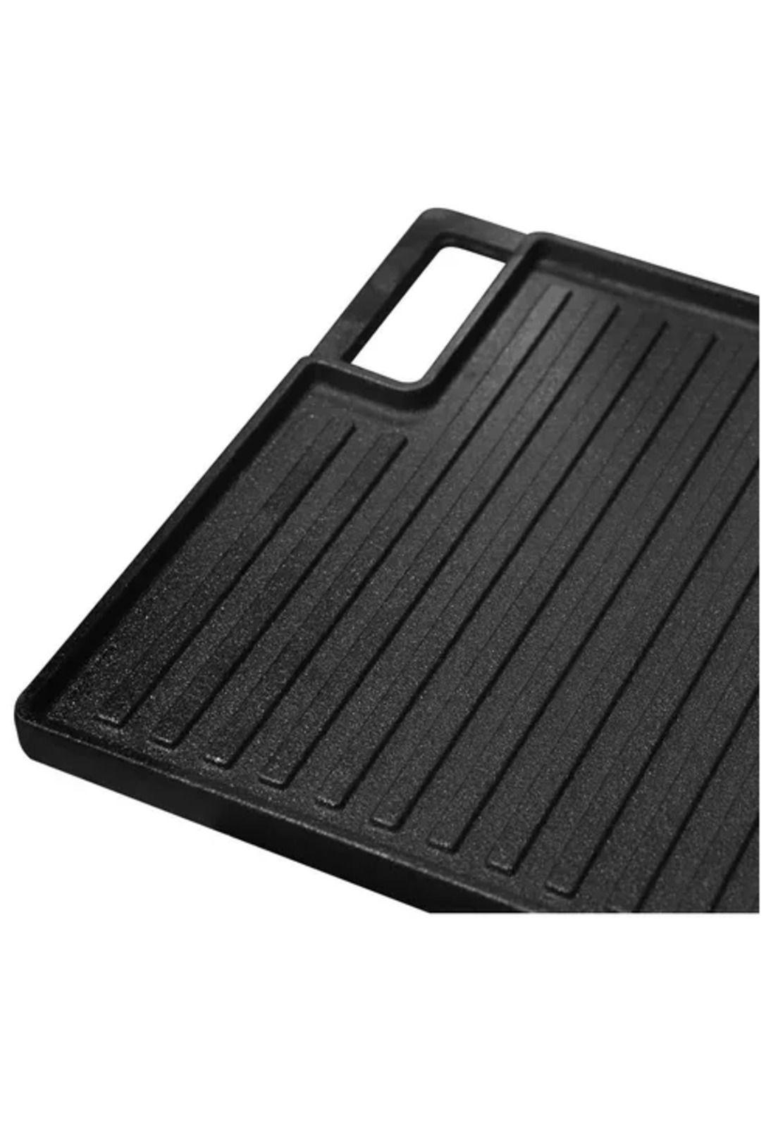 Plancha churrasquera reversible de 46x26 cm, hierro fundido-2