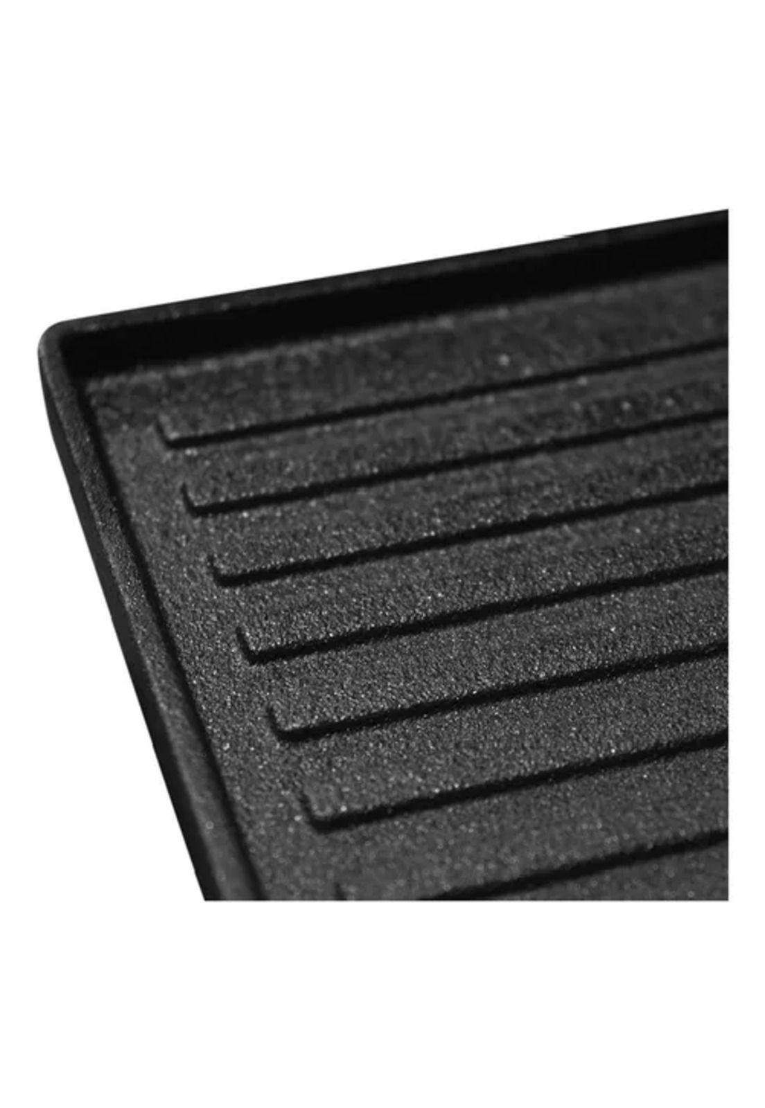 Plancha churrasquera reversible de 46x26 cm, hierro fundido-3