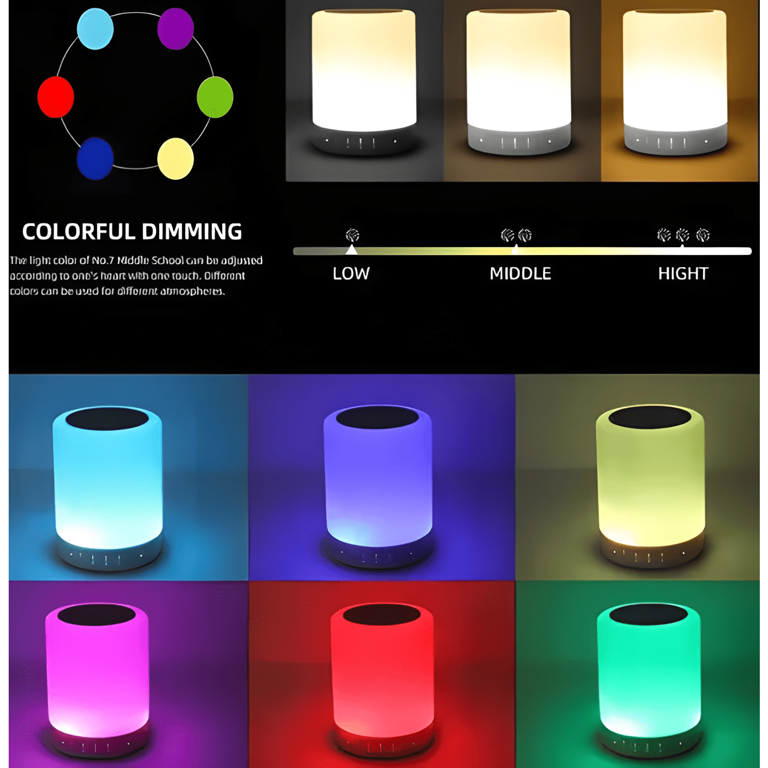 Lámpara speaker parlante touch bluetooth con luz-4