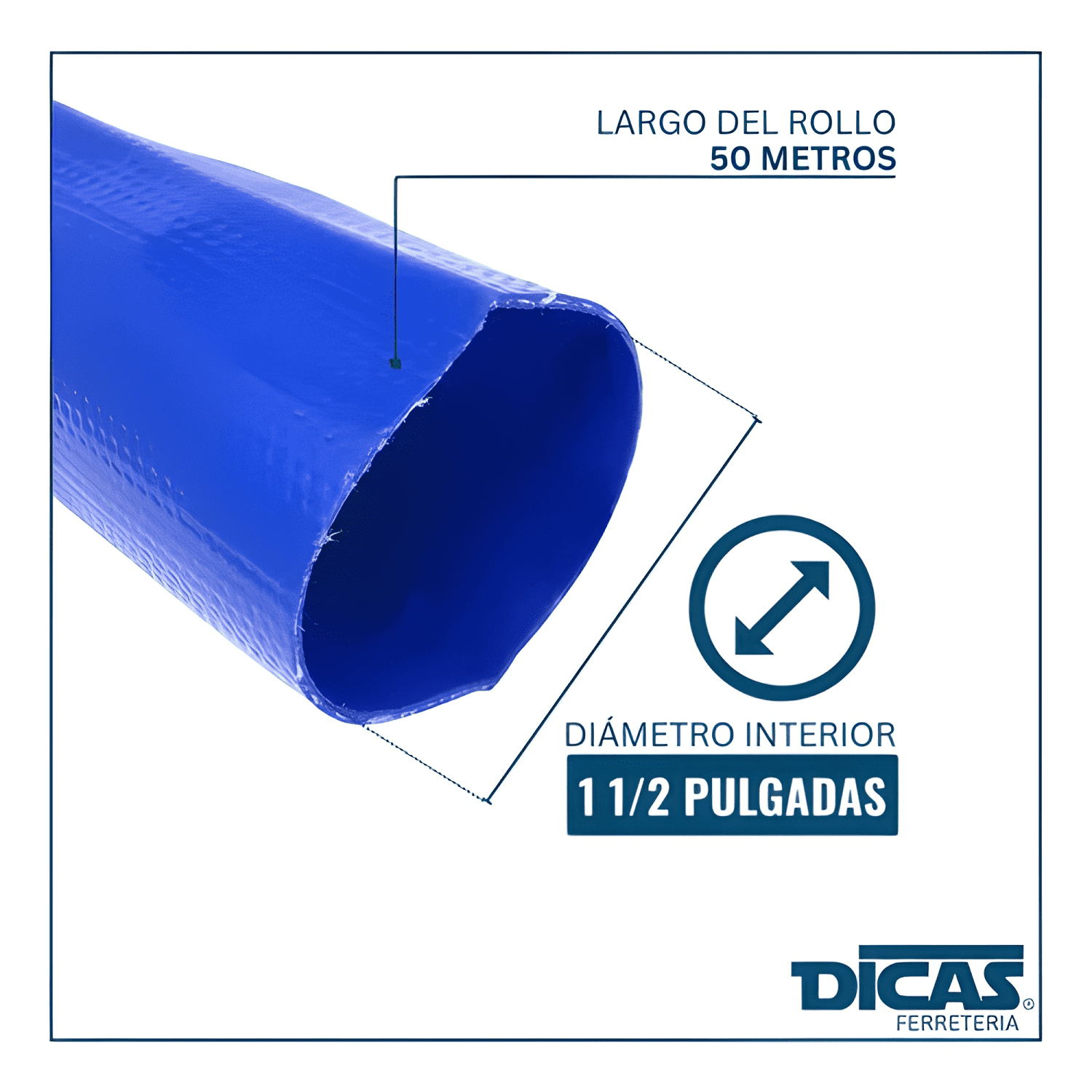 Manguera plana layflat 1 1/2 pulgada 50 metros-3