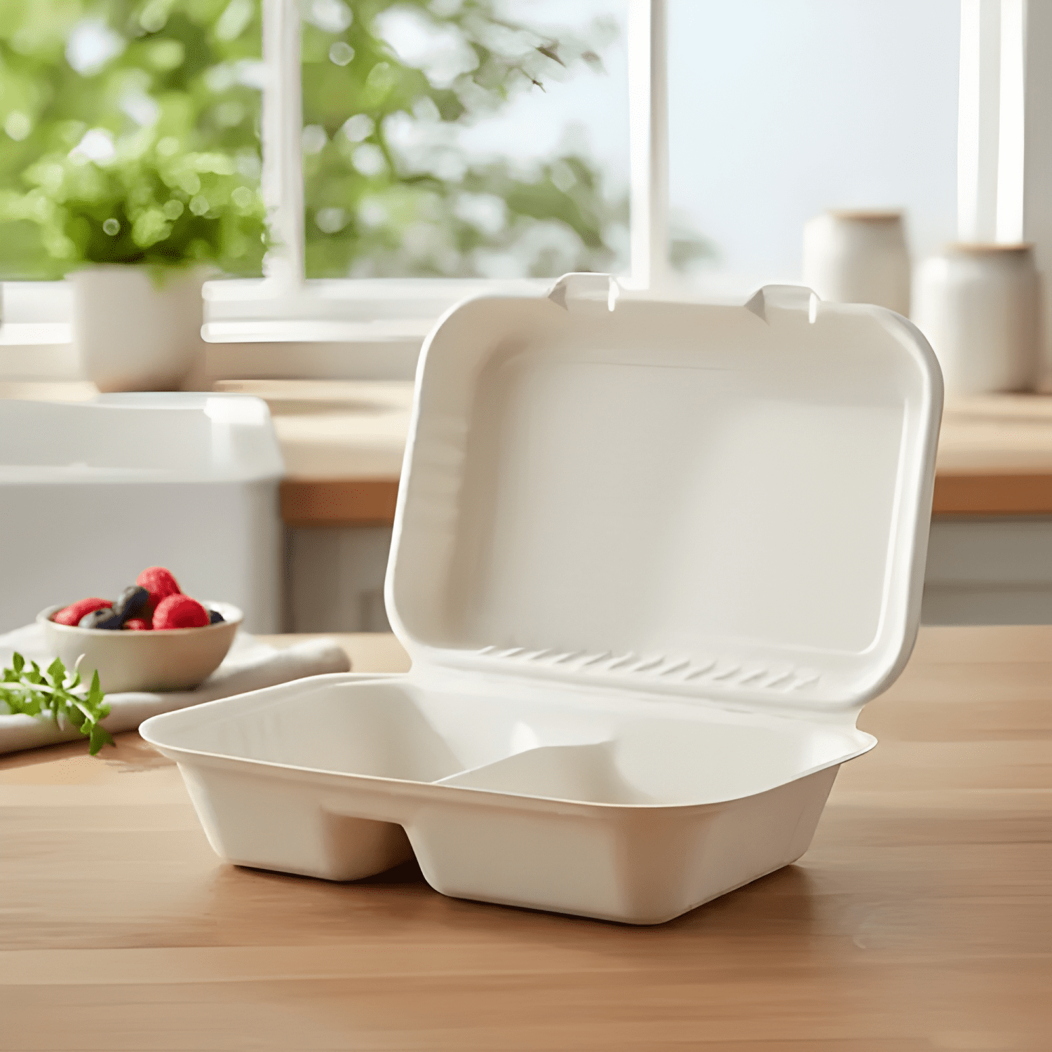 Envase biodegradable 2 div colación y comida 50u-3