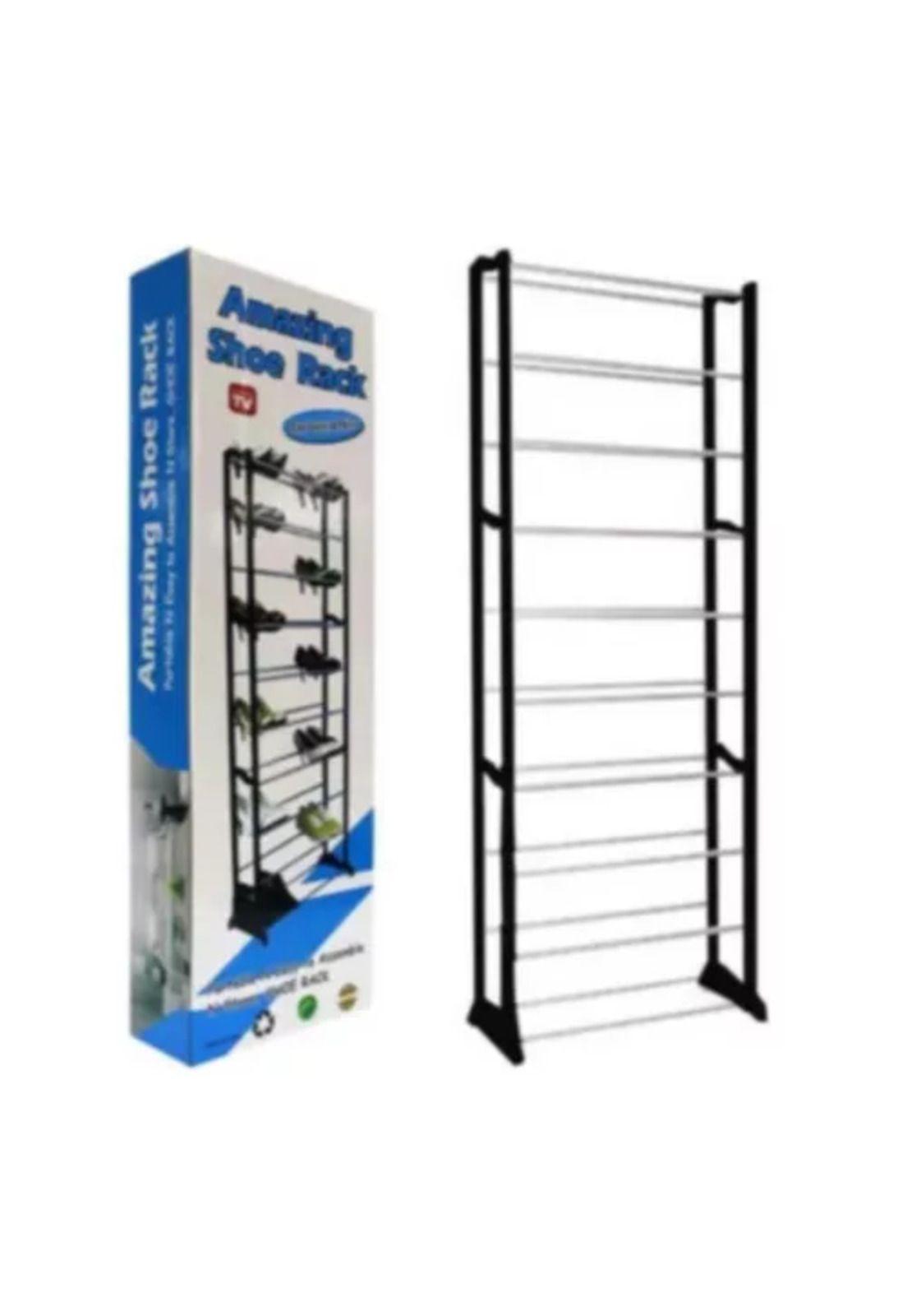 Zapatero armable de aluminio 9 pisos 45 pares negro-2