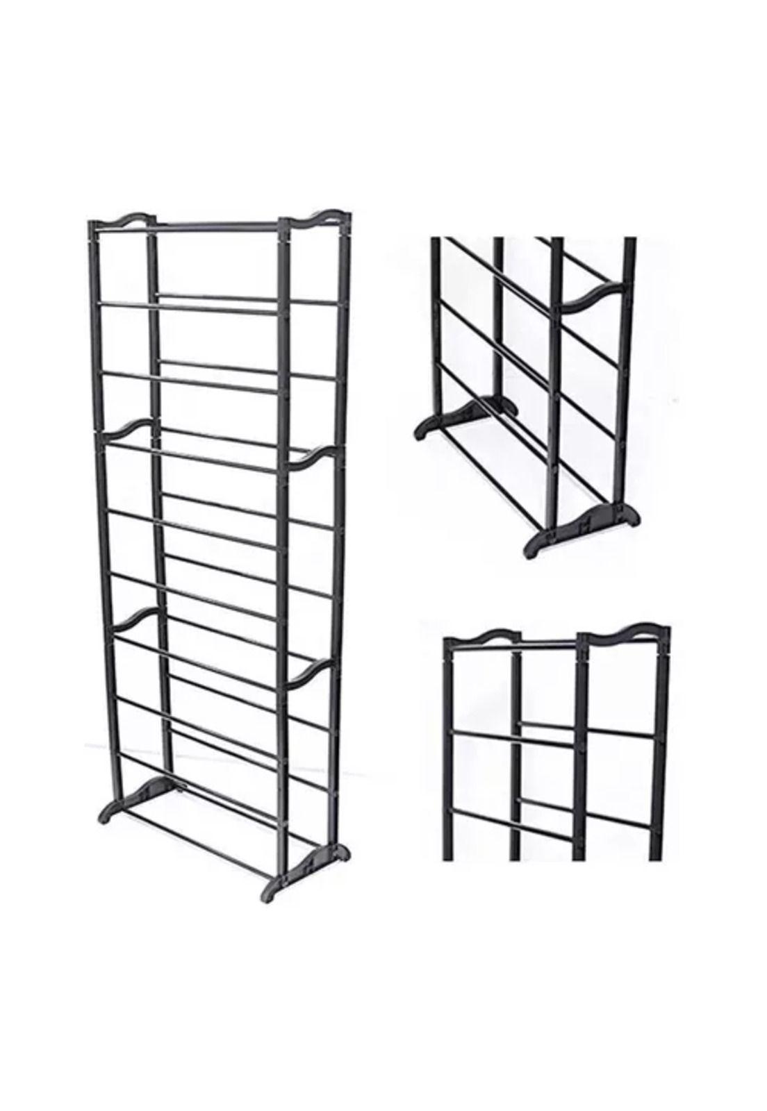 Zapatero armable de aluminio 9 pisos 45 pares negro-3