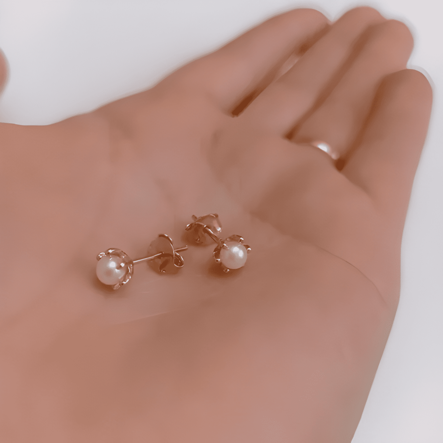 Aros Perla Pistilos 3mm Baño Oro Hipoalergénico Libre Níquel-3