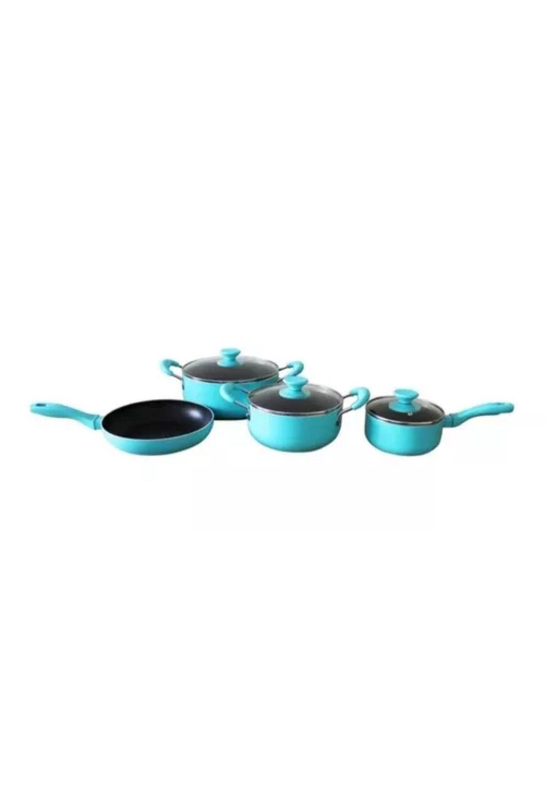Set de ollas Keep, antiadherente, 7 piezas, color turquesa-4