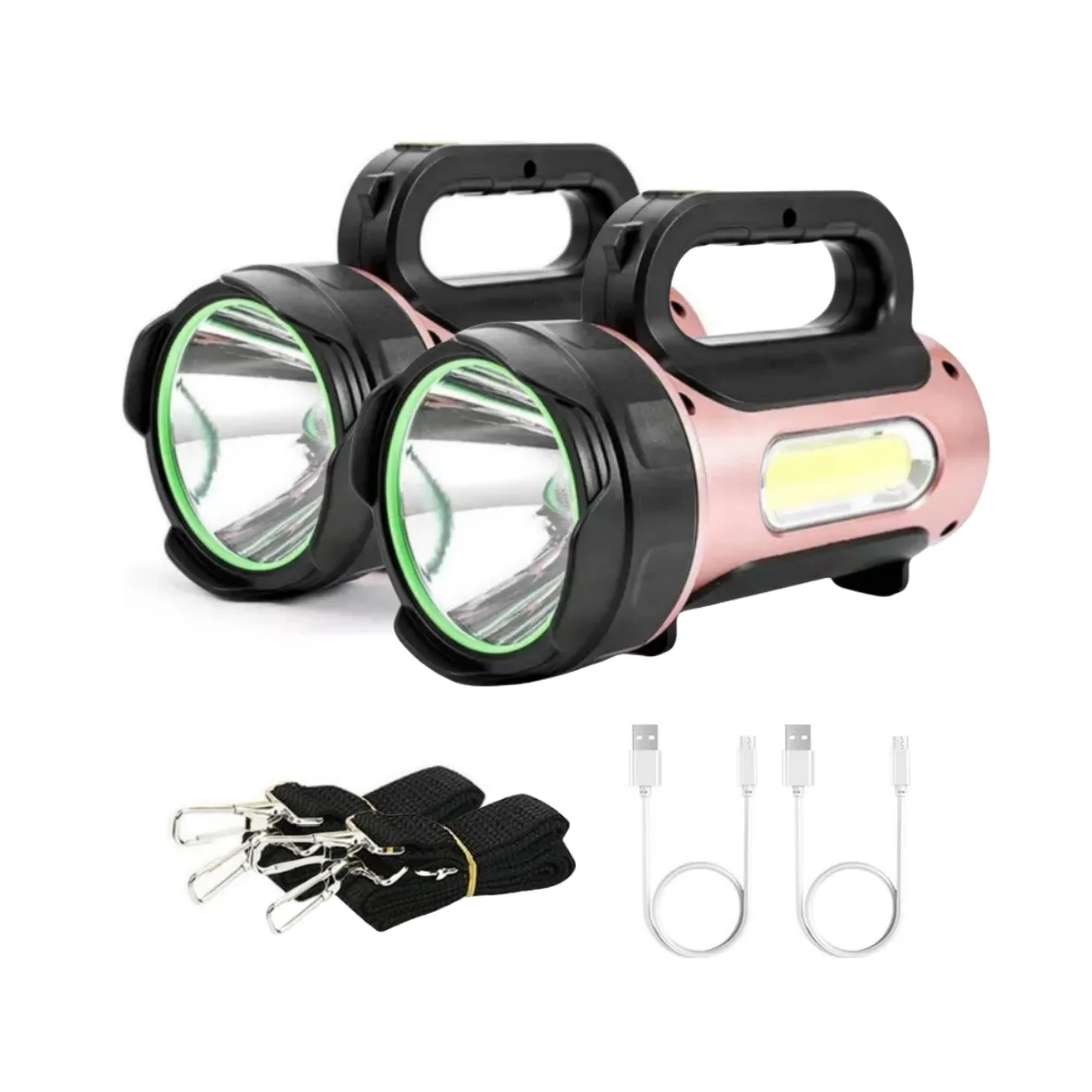 2pcs Multifuncional Linterna Led Largo Alcance Recargable-0