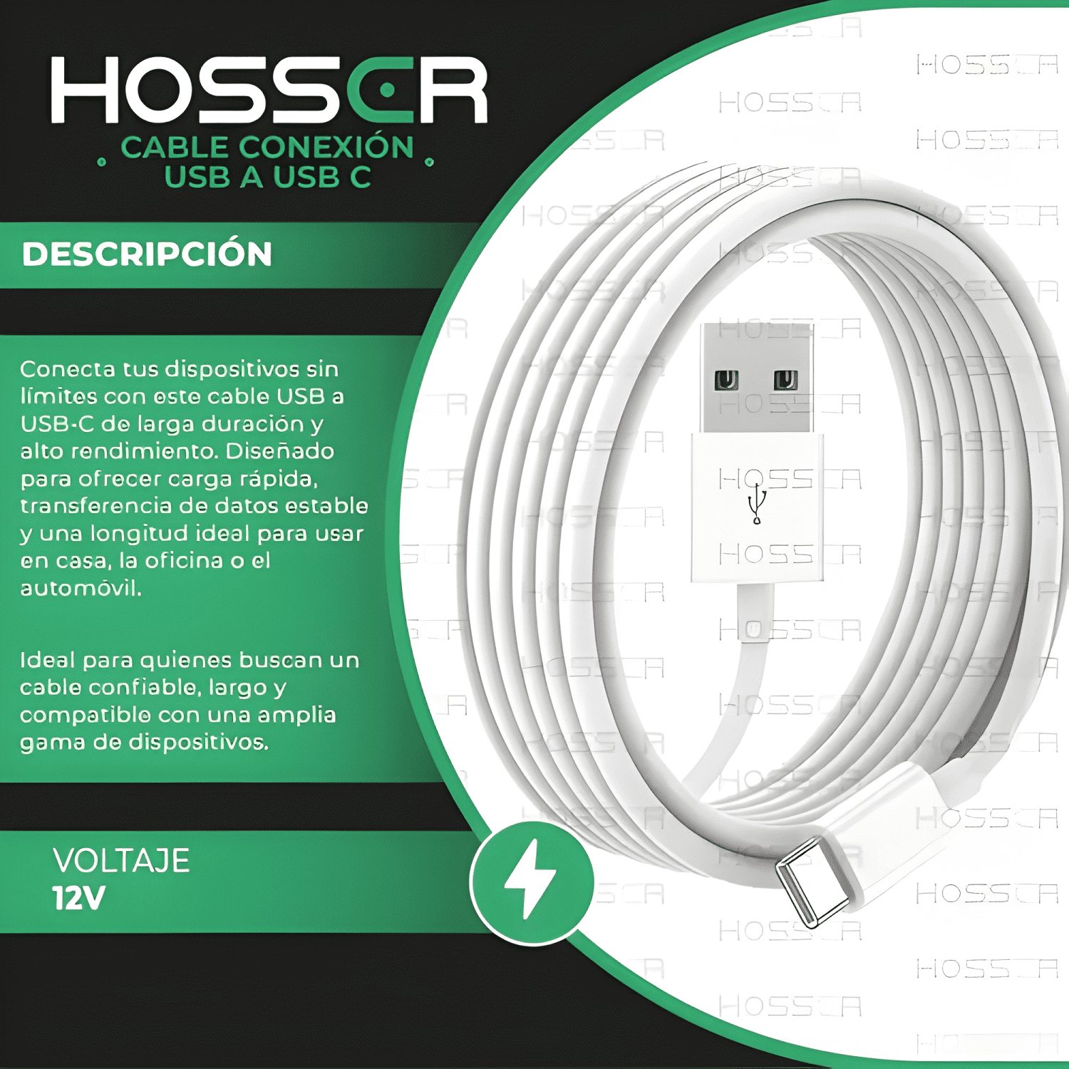 Cable conexion USB to USB c 5 metros Blanco-3
