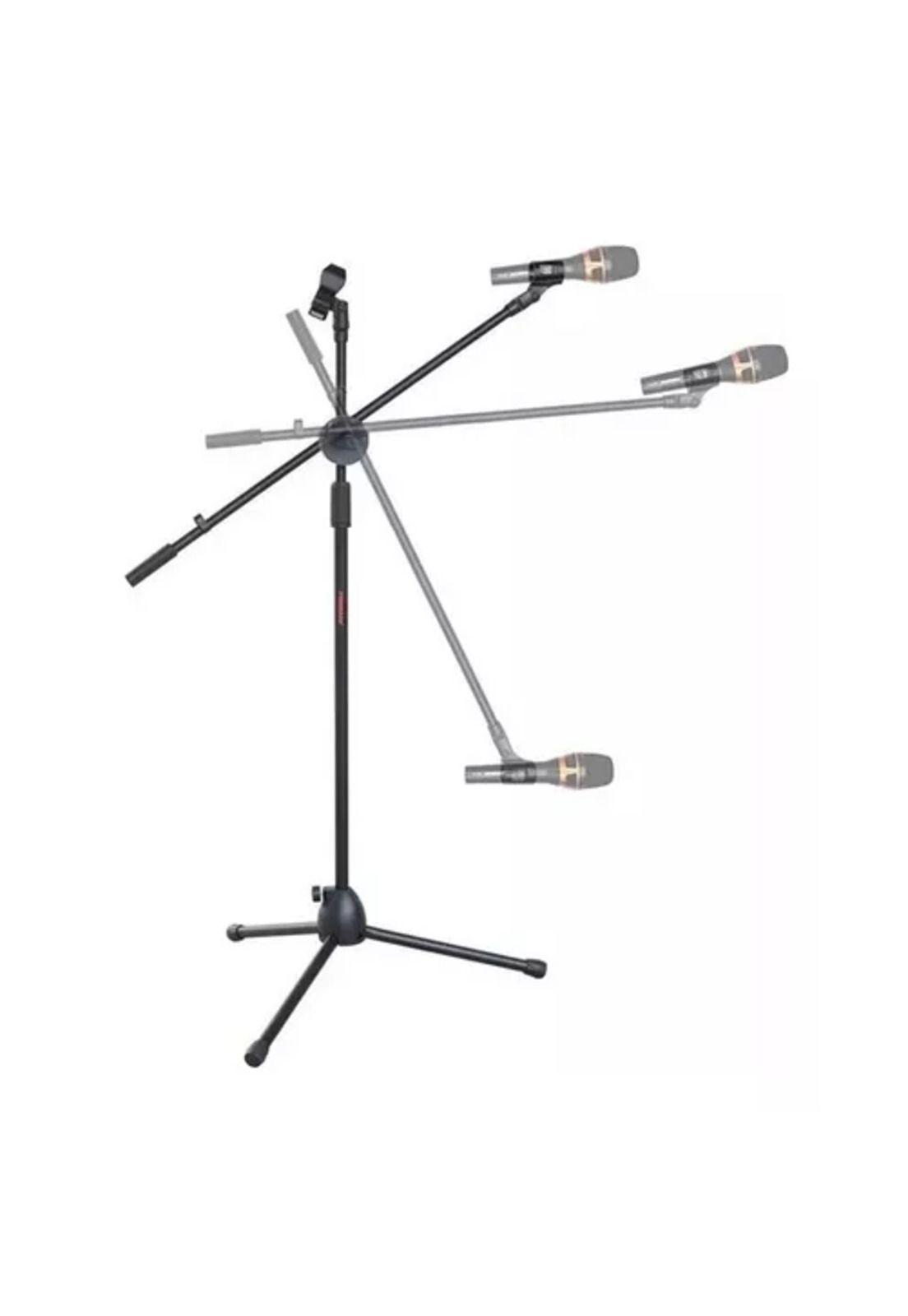 Atril micrófono, soporte pedestal profesional ajustable, color negro-1