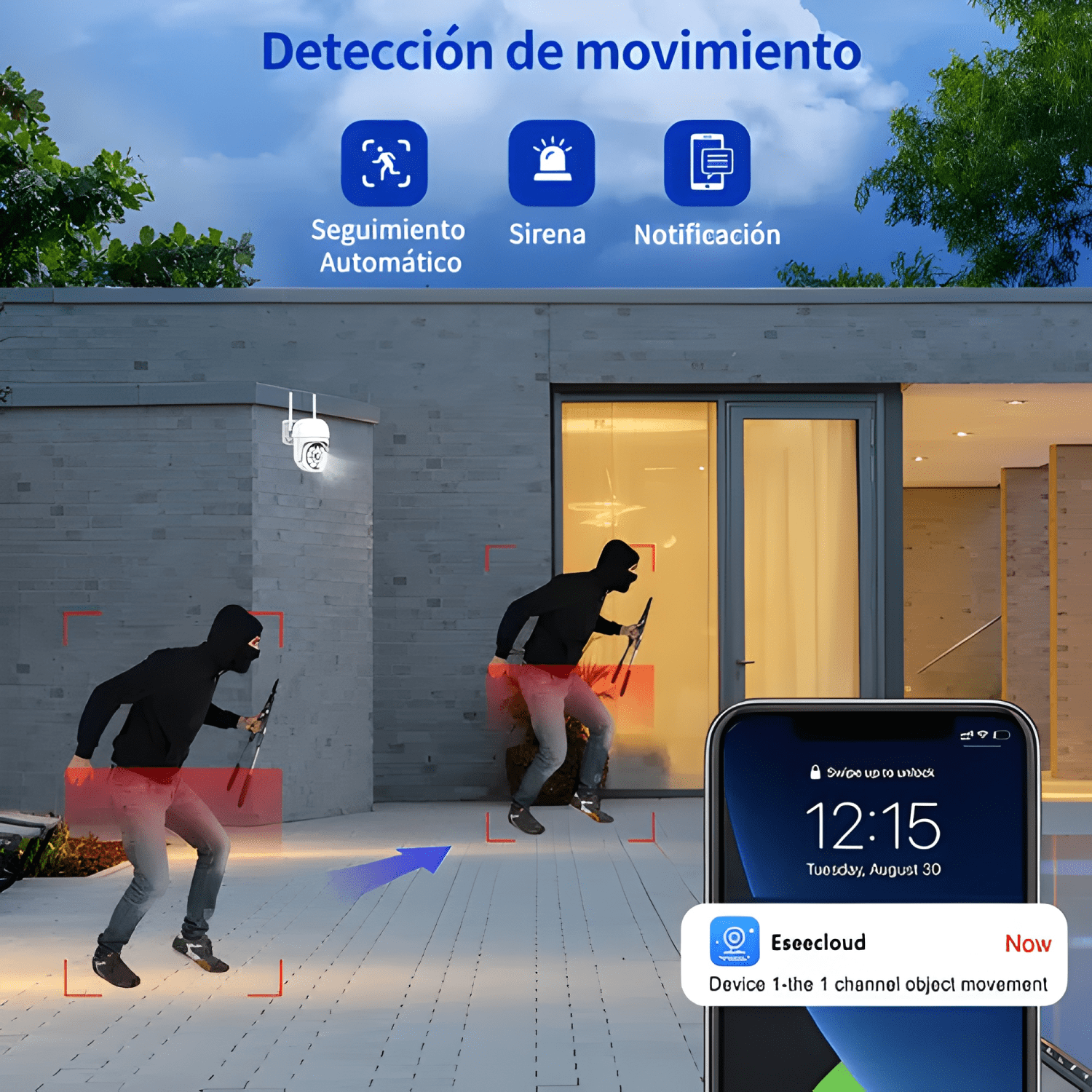 ATSG Cámara Seguridad Wifi 5MP Visión Nocturna, Audio-1
