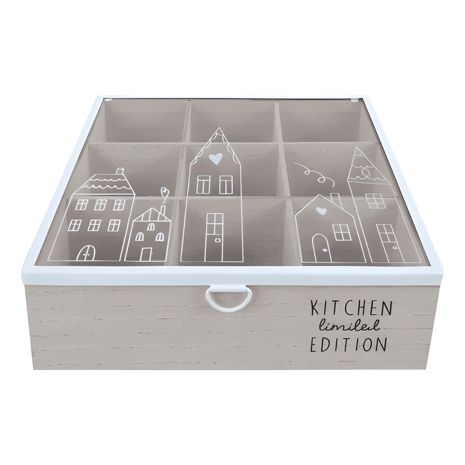 Caja de té City Love 9 divisiones 24x24x7cm-2