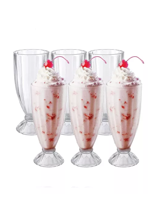 Set 12 Copas Milk Shake Helado Malteadas Postre Global-2