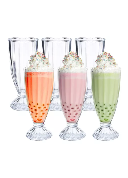 Set 12 Copas Milk Shake Helado Malteadas Postre Global-3