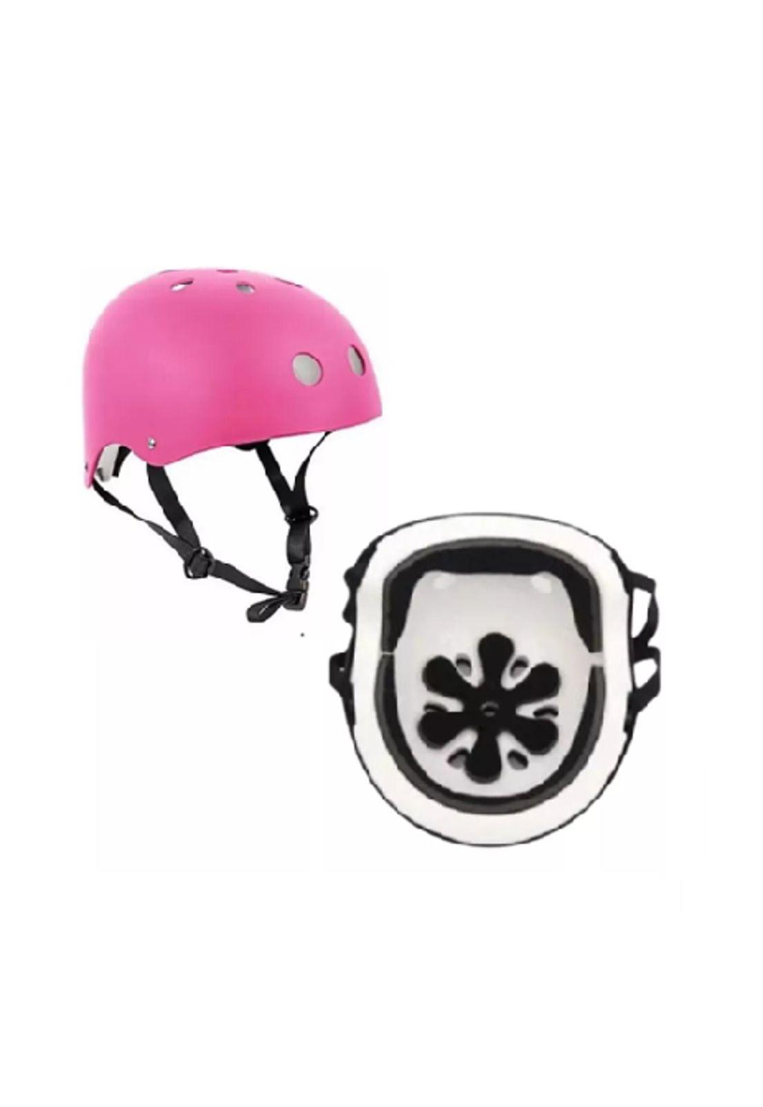 Patines rollers niña más protectores y casco talla M 33-36, rosado-3