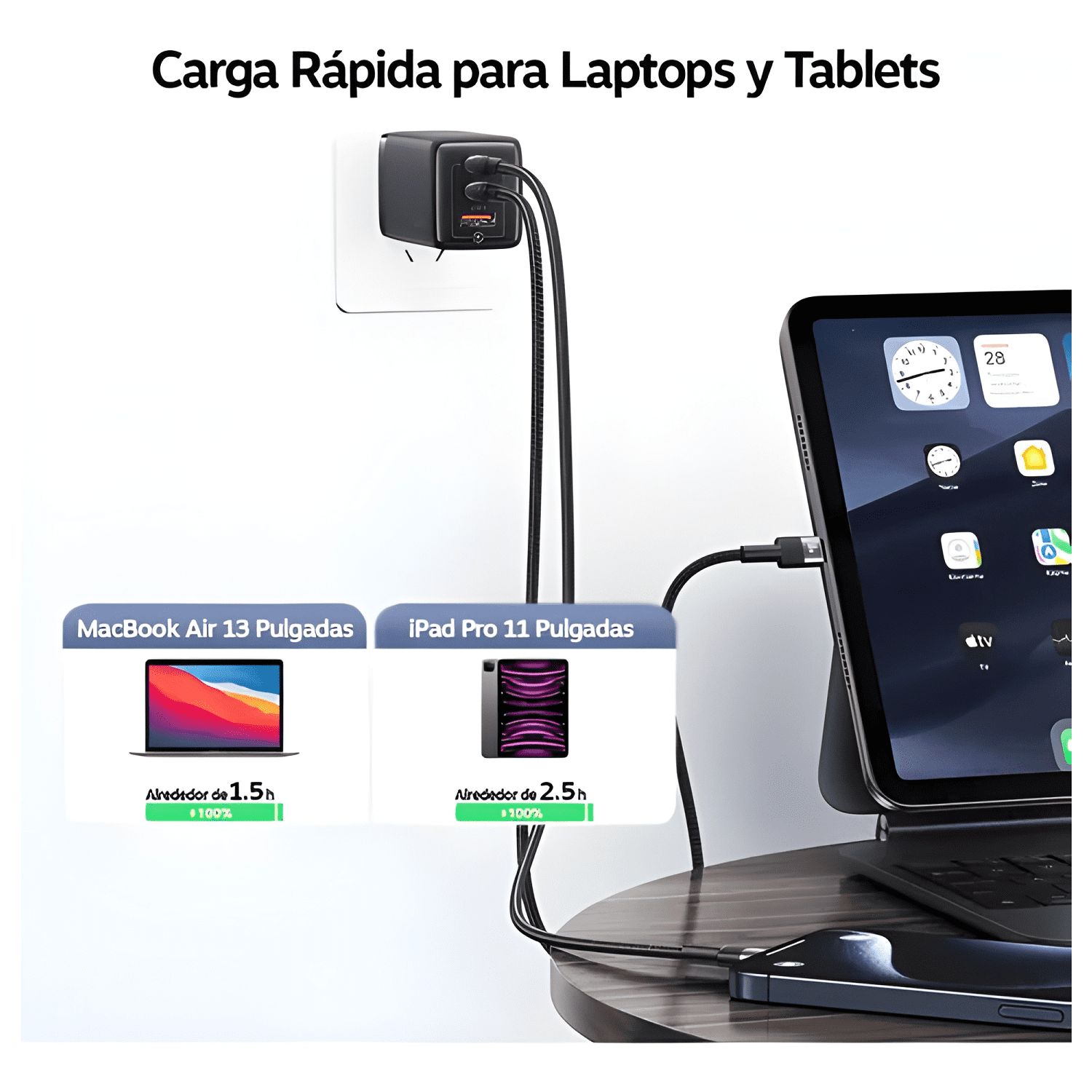 Cable USB tipo c a USB c 60w para iphone 15 16 17 Negro-3