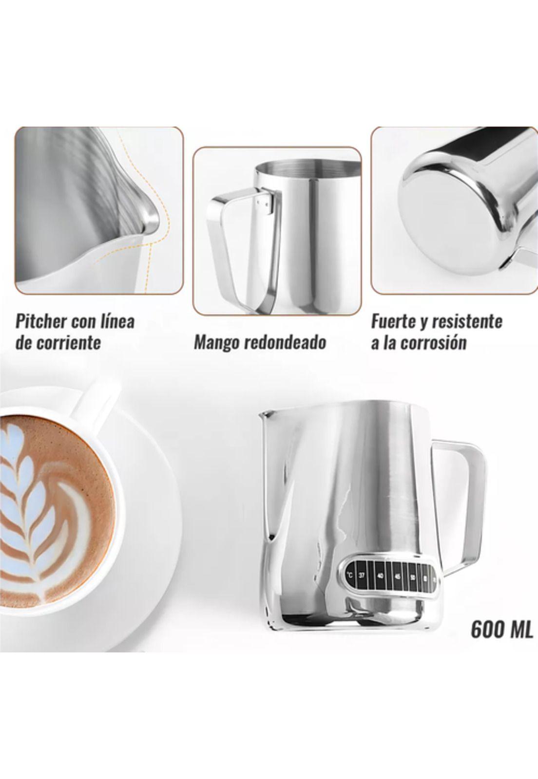 Jarra espuma de leche con termómetro texturizar 21oz/600ml plateado Chef Choice-2
