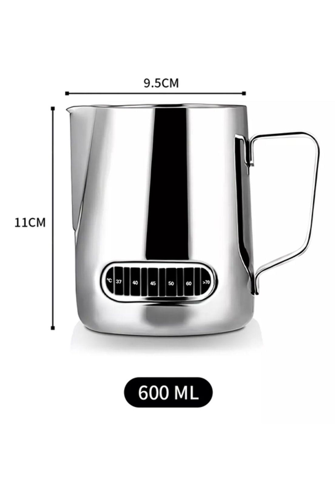 Jarra espuma de leche con termómetro texturizar 21oz/600ml plateado Chef Choice-4