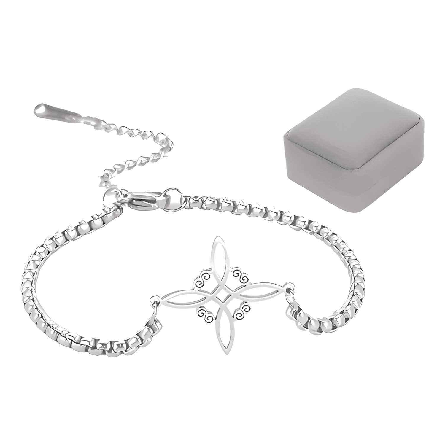 Pulsera nordica nudo de bruja celta acero protección Dorada-0