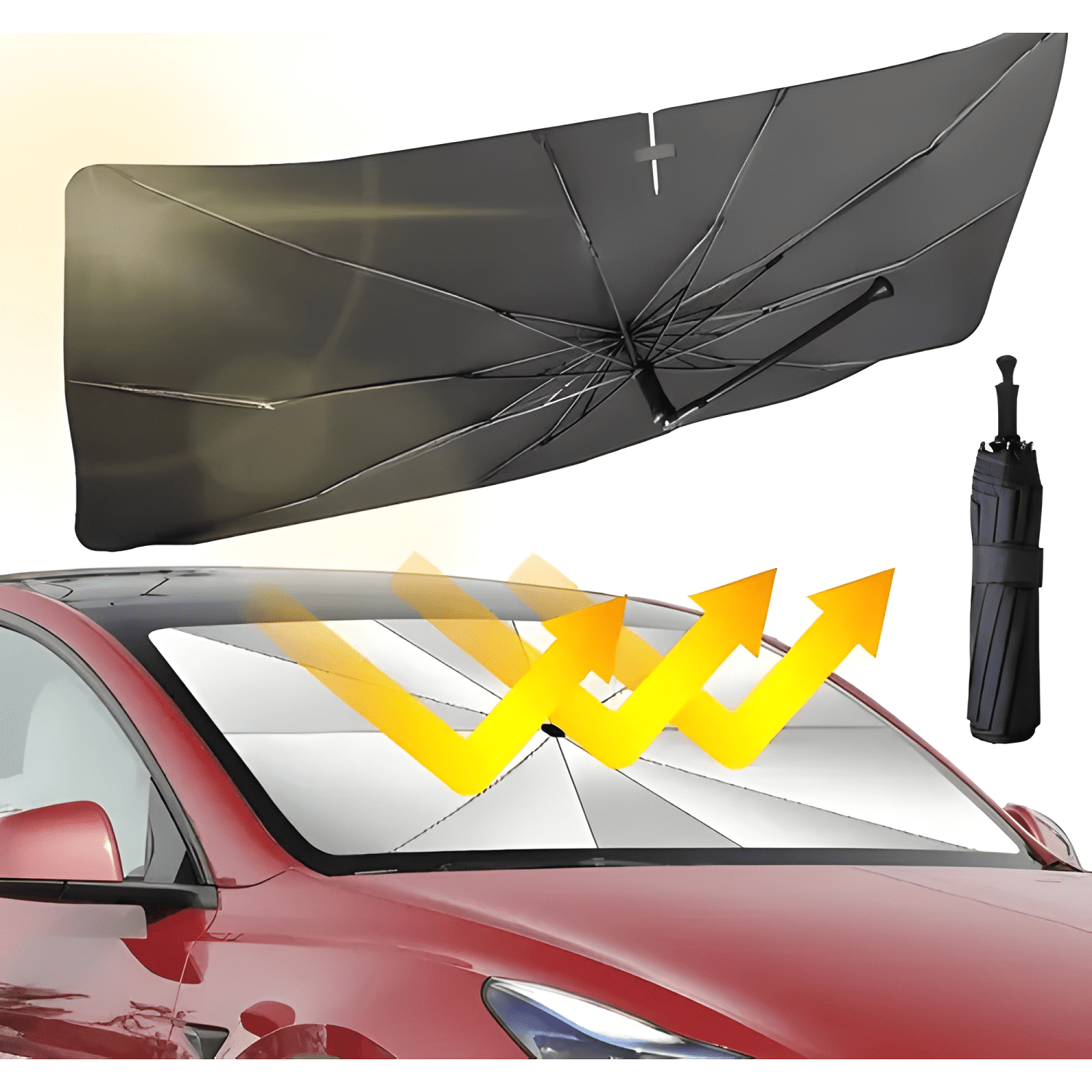 Protector para Auto Tipo Sombrilla Quita Sol Practico-2