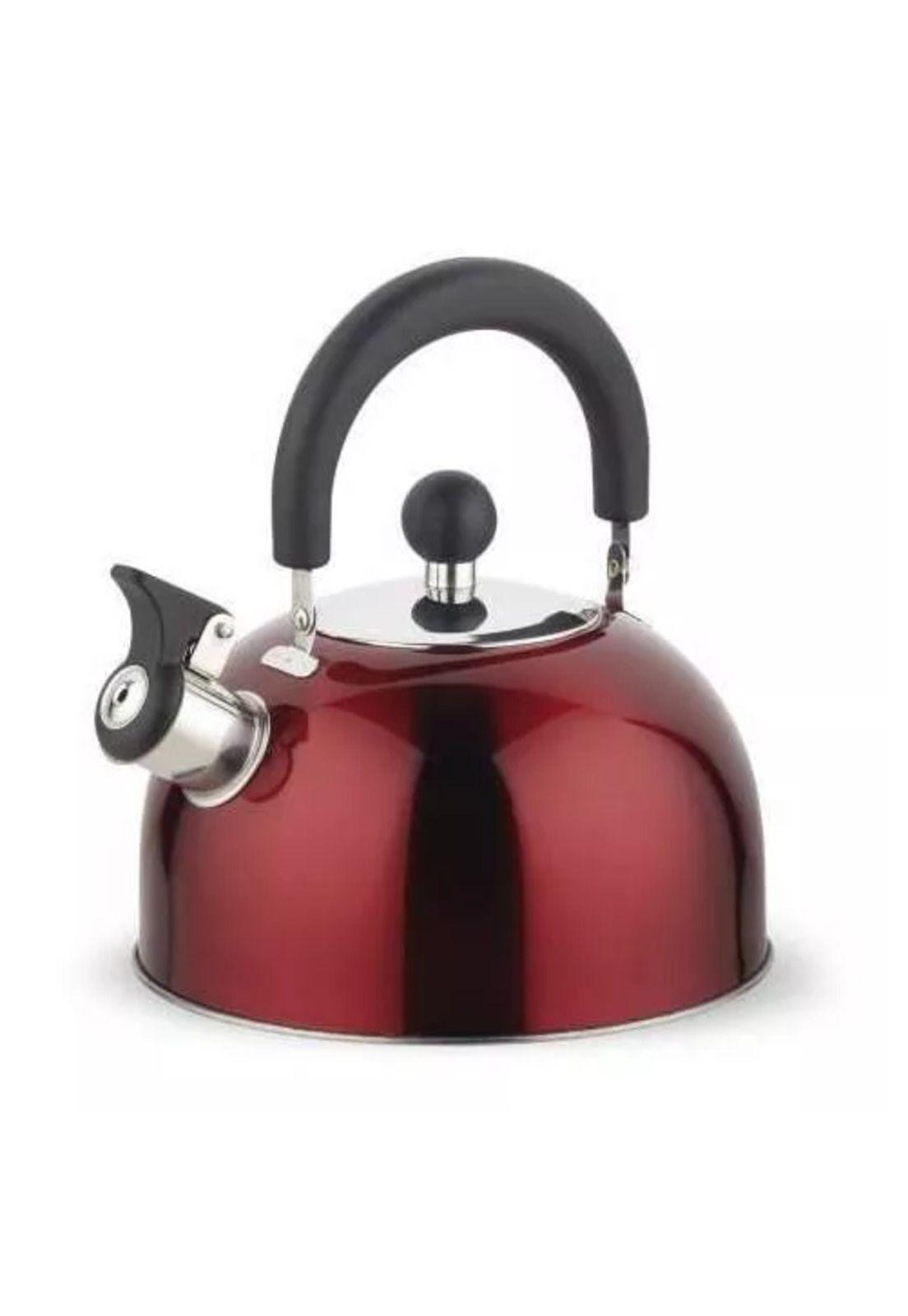Tetera de acero inoxidable con silbato de 2500 ml, Sicilia, roja-0