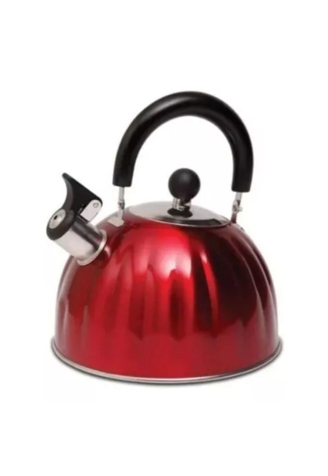 Tetera de acero inoxidable con silbato de 2500 ml, Sicilia, roja-4