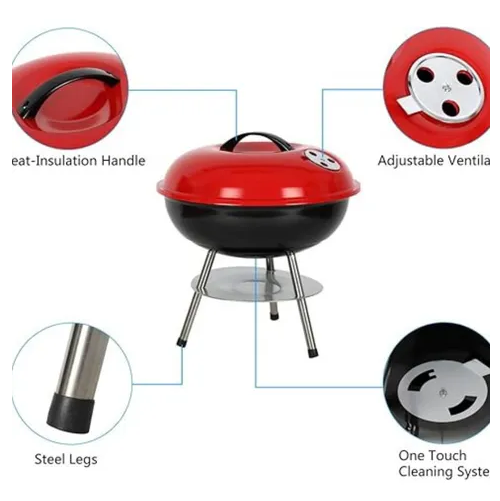 Parrillera Portátil A Carbón Ergonómica Acero Inoxidable-2