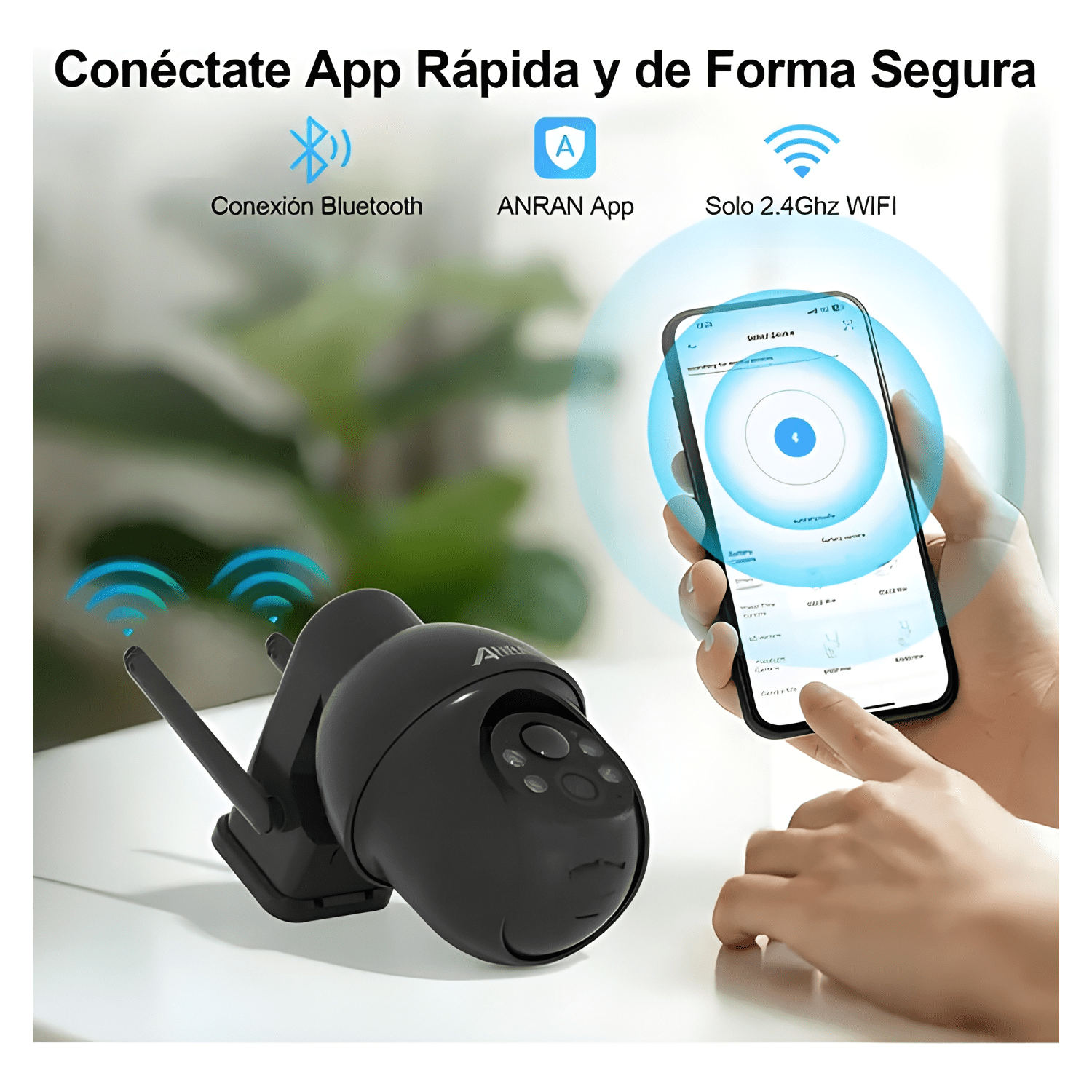 Solar Cámara de Seguridad Anran N30W1545 Ip Wifi con Negro-2