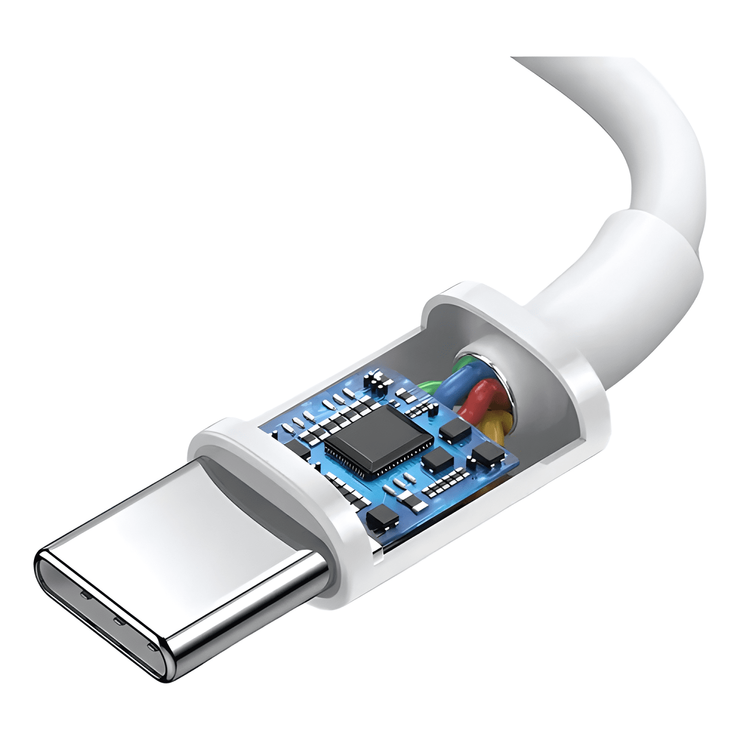 Cable flexible tipo c para iphone 15 plus y 15 ultra Blanco-3