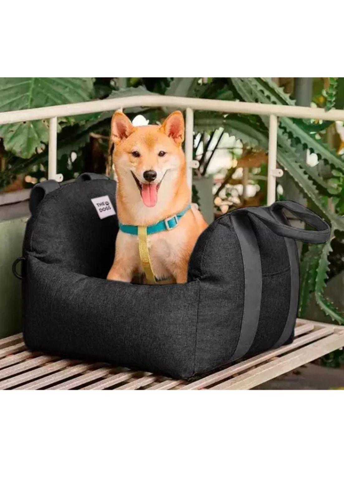 Asiento de auto para perro pequeño premium lavable negro-2