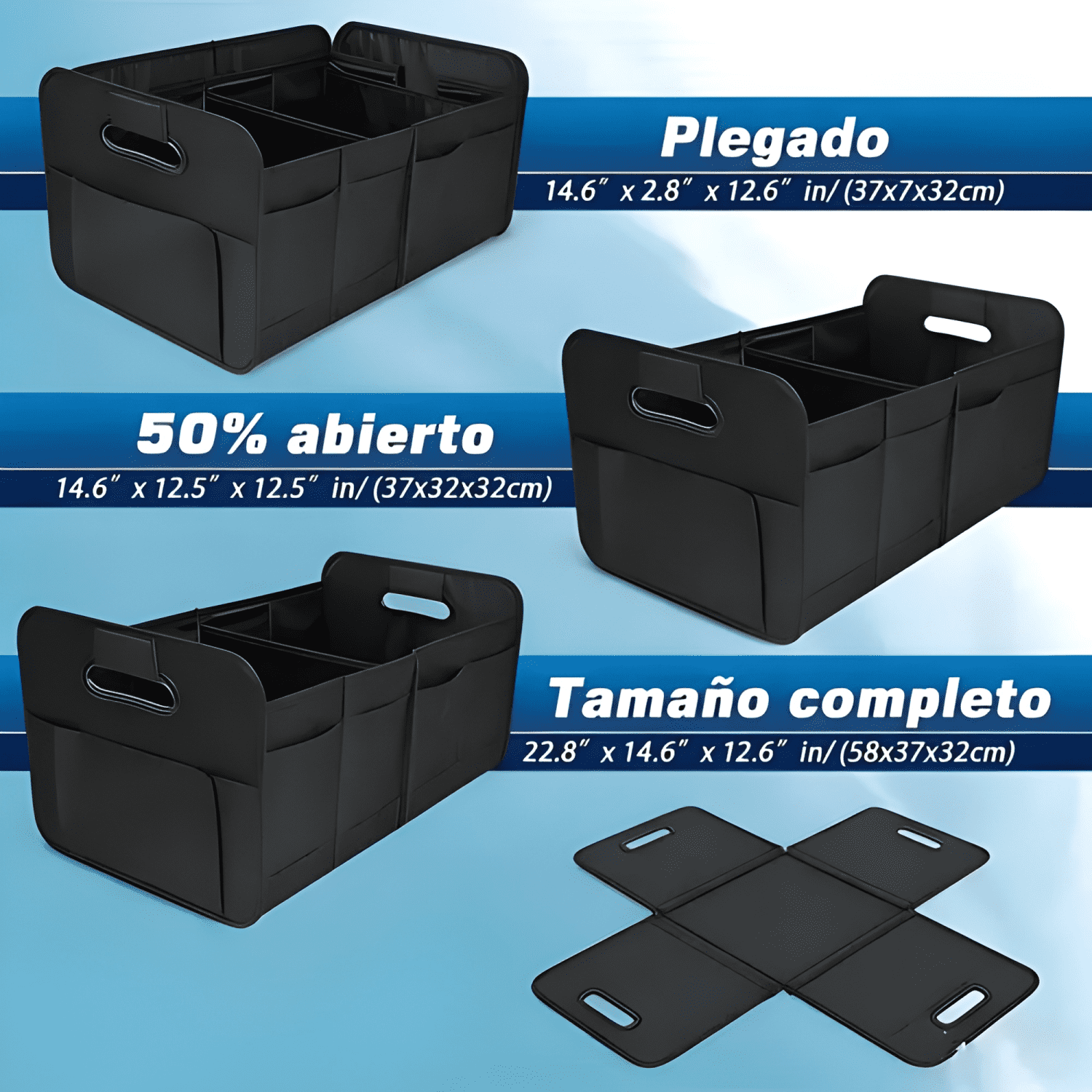 Organizador De Maletero Para Auto Plegable Caja Multius #346-3