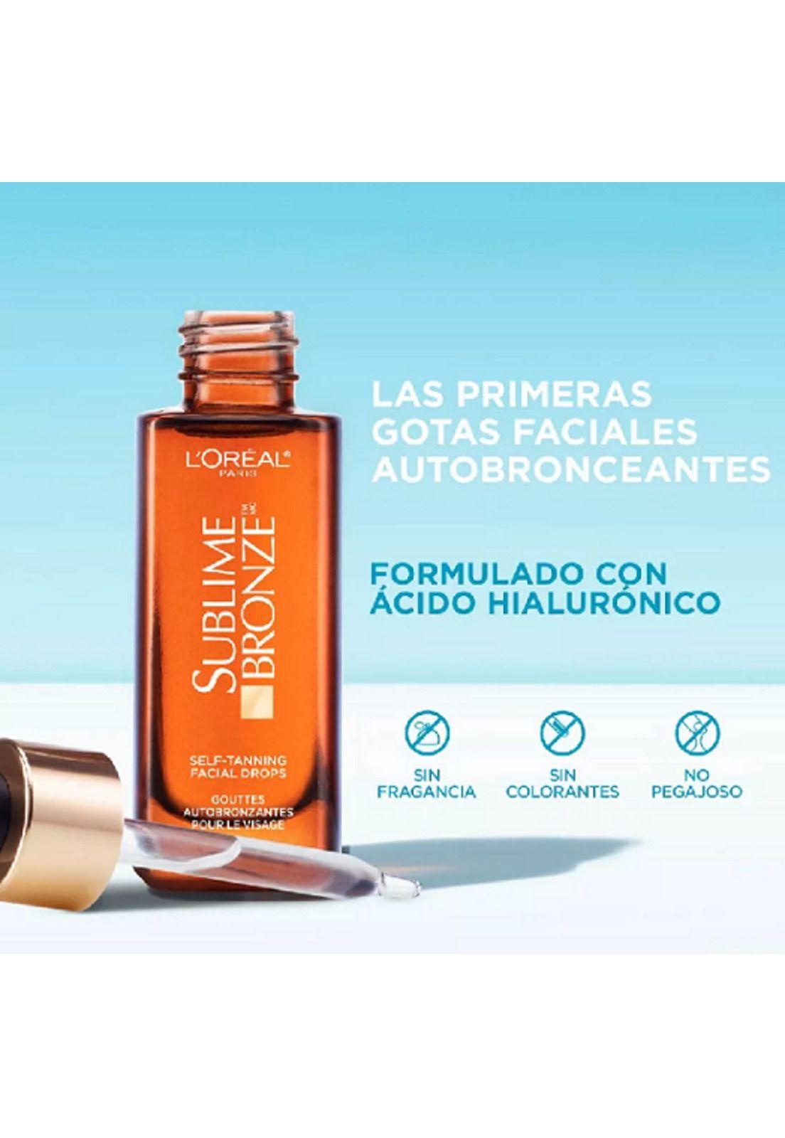 Autobronceante L'Oréal Gotas Faciales Sublime Bronze 30ml-2